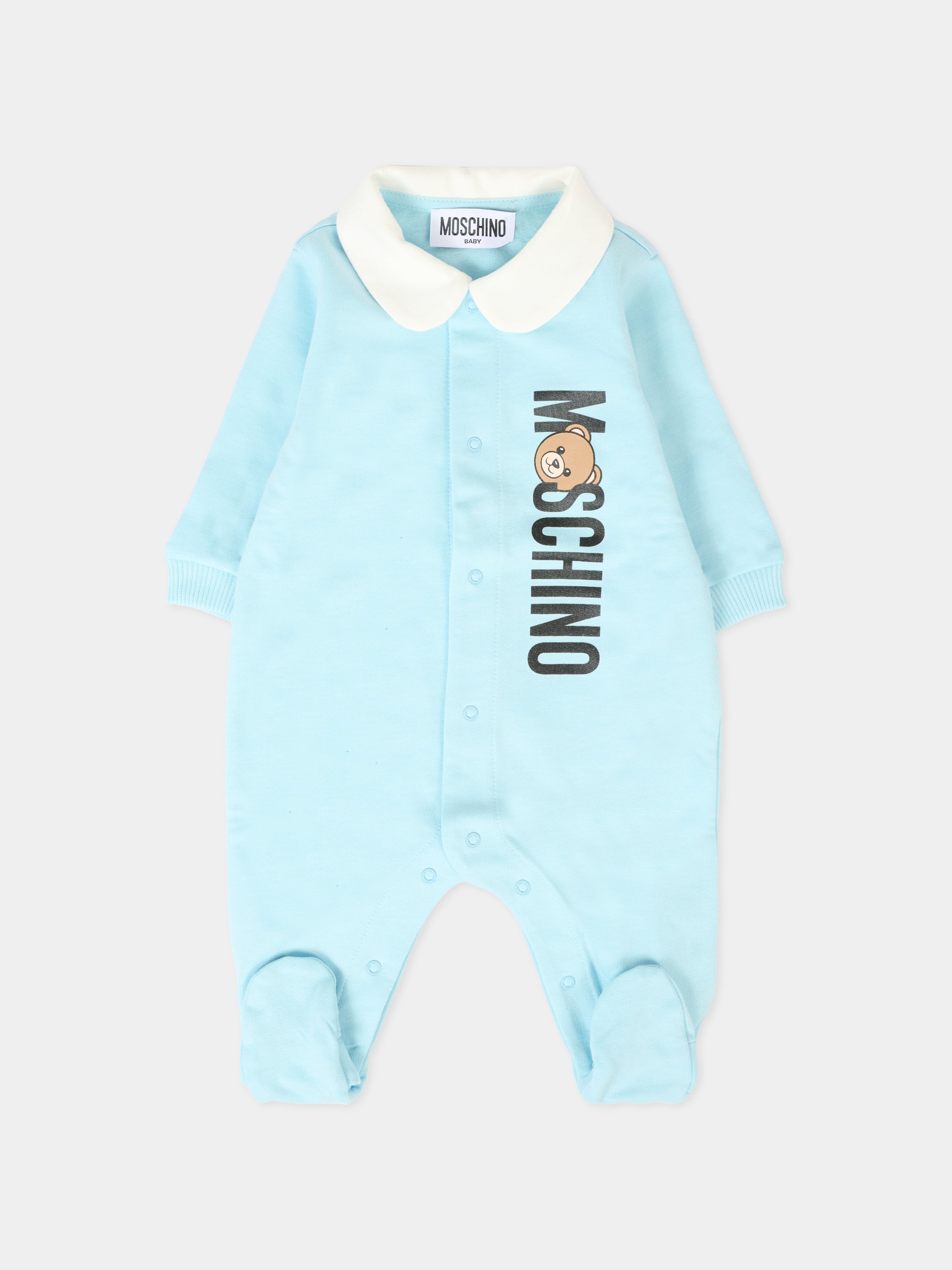 Tutina celeste per neonato con Teddy Bear,Moschino Kids,MMY08C LCA63 40304
