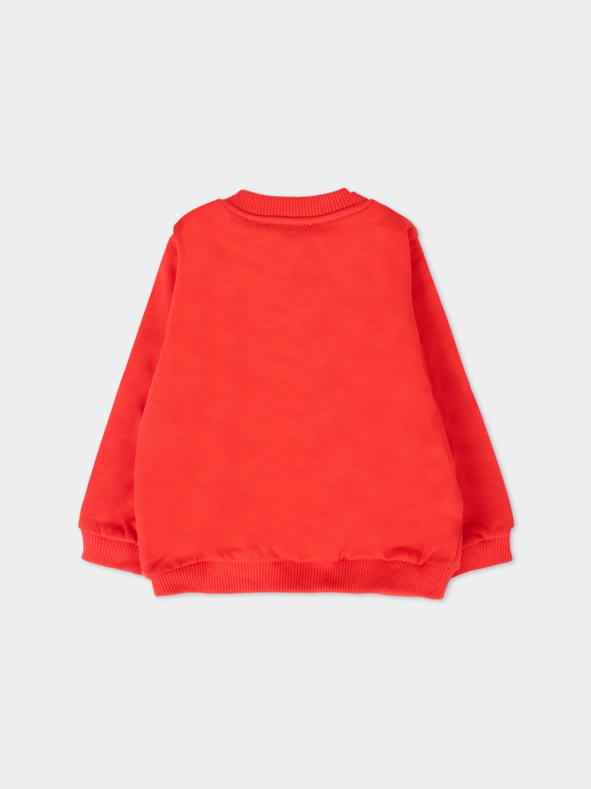 Felpa rossa per neonati con Teddy Bear natalizio,Moschino Kids,MPF060 LCA14 50109