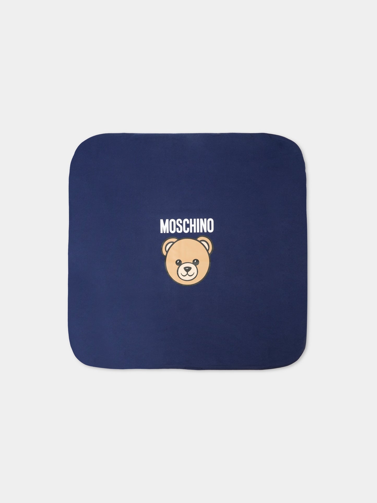 Coperta blu per neonato con Teddy Bear,Moschino Kids,MQB00F LCA40 40016