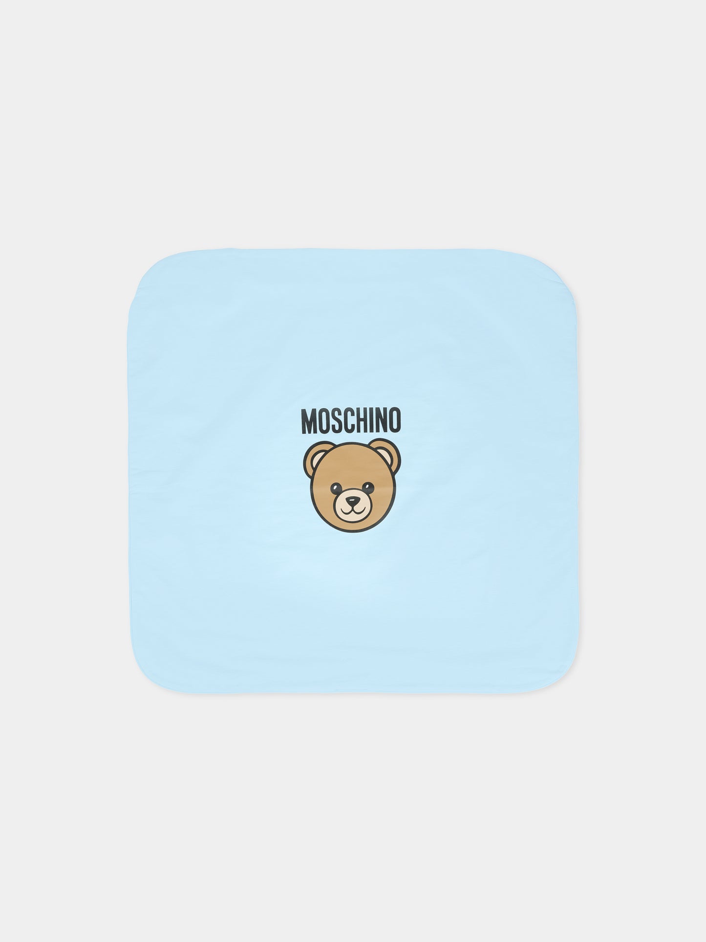 Coperta celeste per neonato con Teddy Bear,Moschino Kids,MQB00F LCA40 40304