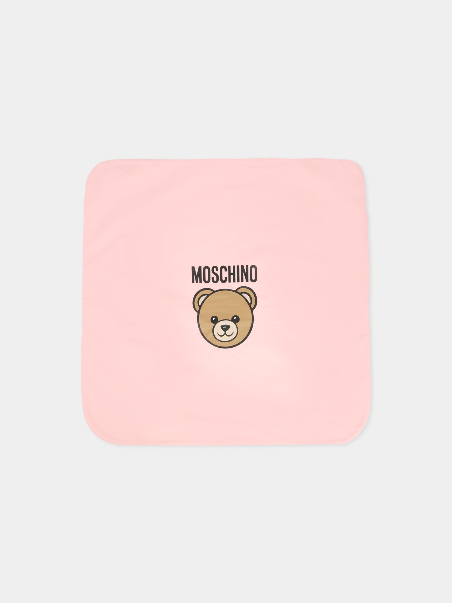 Coperta rosa per neonata con Teddy Bear,Moschino Kids,MQB00F LCA40 50209