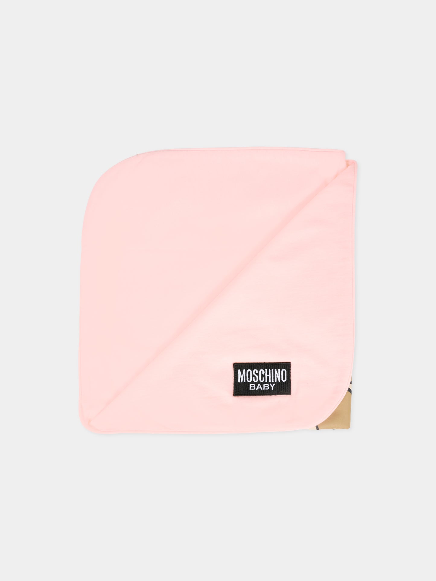 Coperta rosa per neonata con Teddy Bear,Moschino Kids,MQB00F LCA40 50209