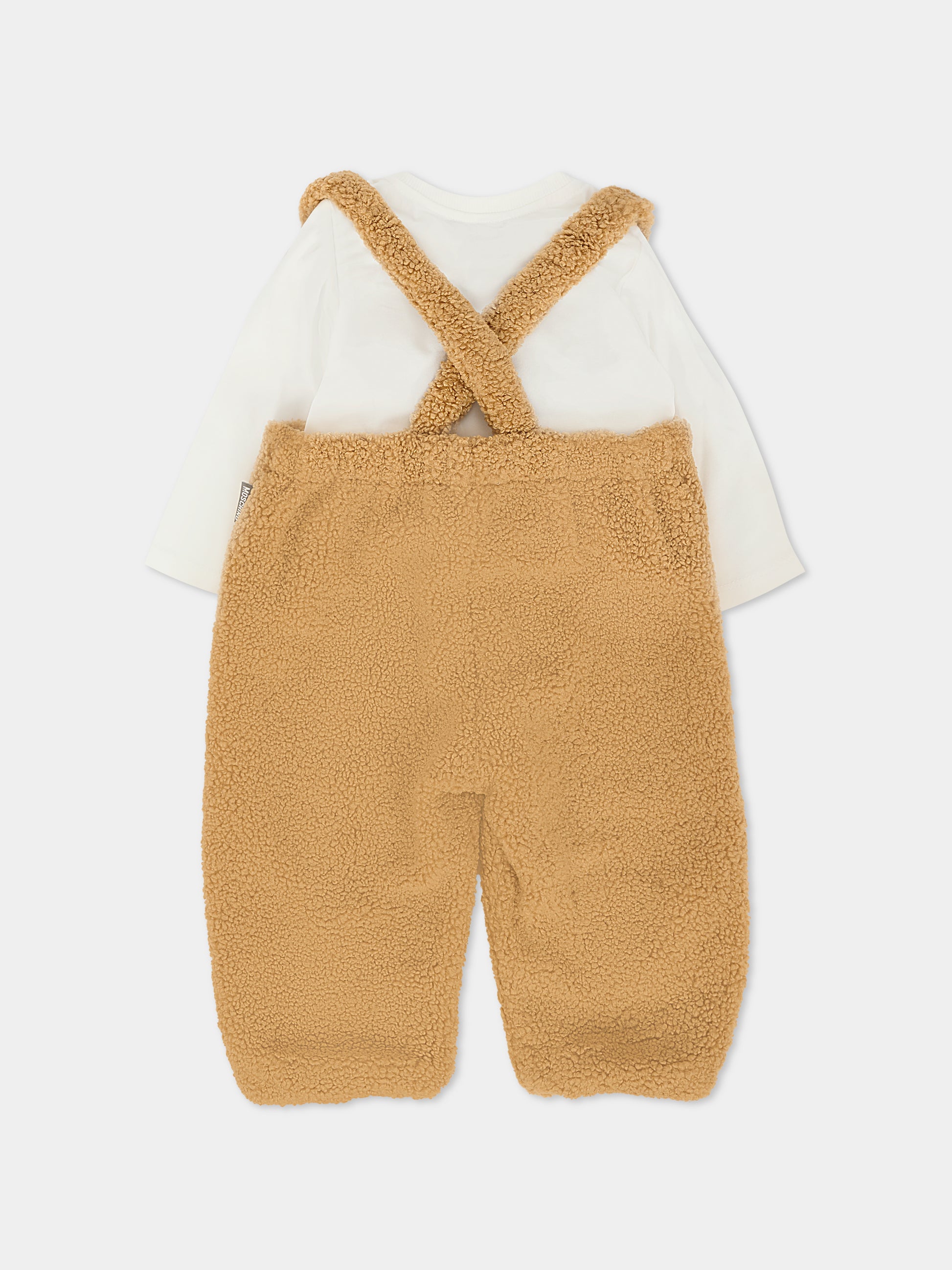 Salopette marrone per neonato con Teddy Bear,Moschino Kids,MUK058 LIA00 20351