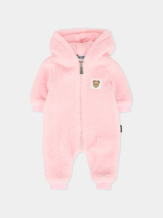 Ecopelliccia rosa per neonata con Teddy Bear,Moschino Kids,MUT04C LIA00 50209