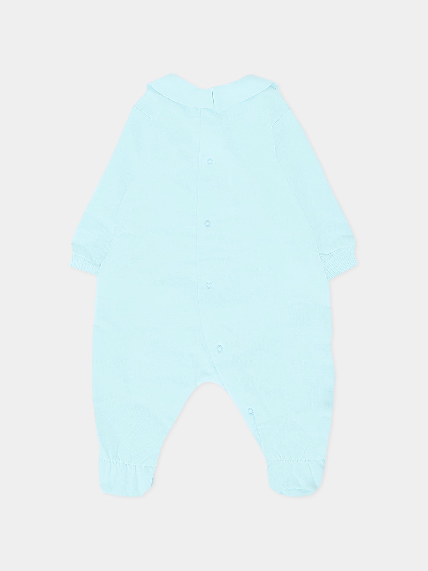 Tutina celeste per neonato con Teddy Bear e logo,Moschino Kids,MUY08J LCA40 40304