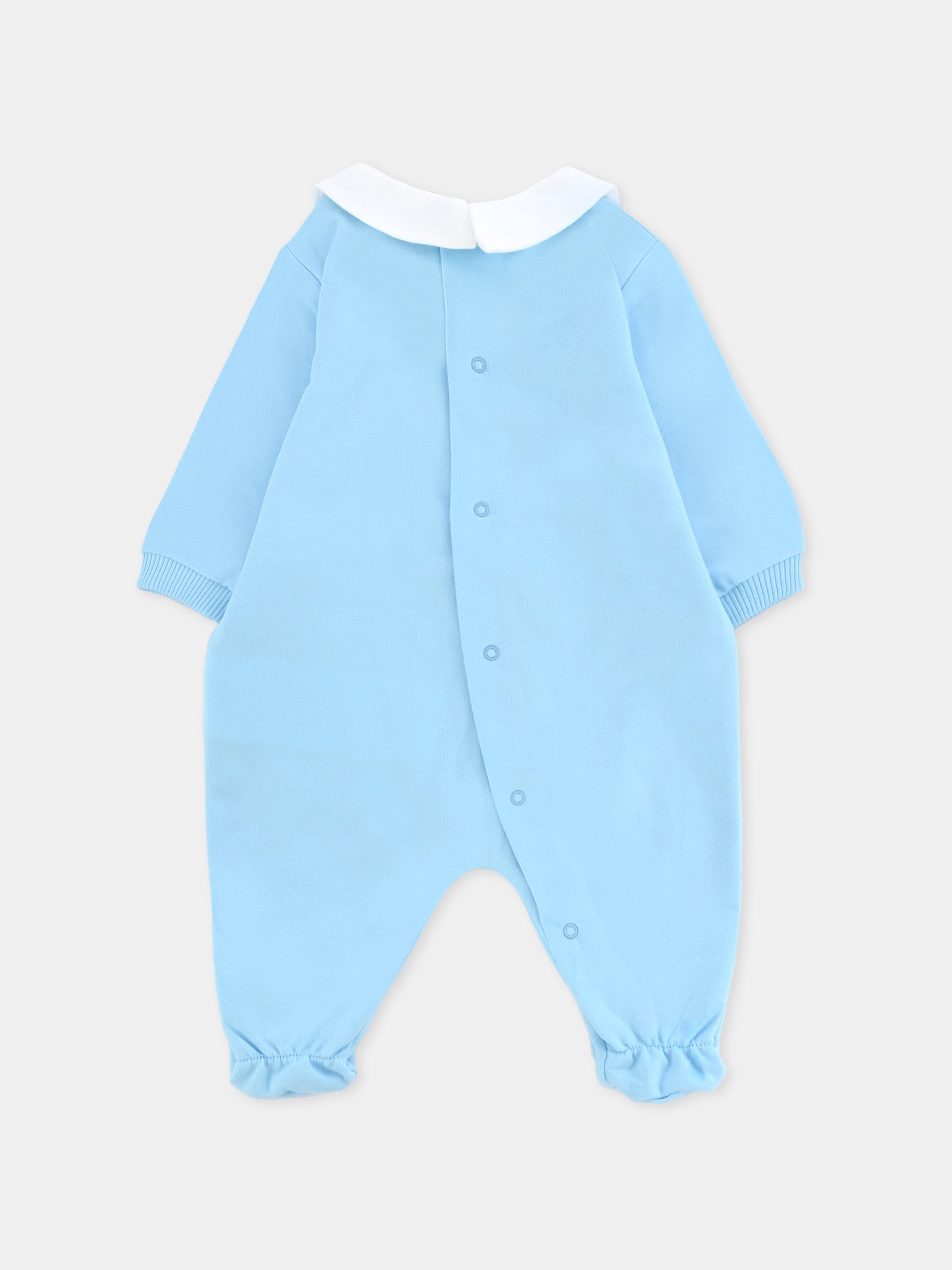 Tutina celeste per neonato con Teddy Bear,Moschino Kids,MXY037 LCA40 40304