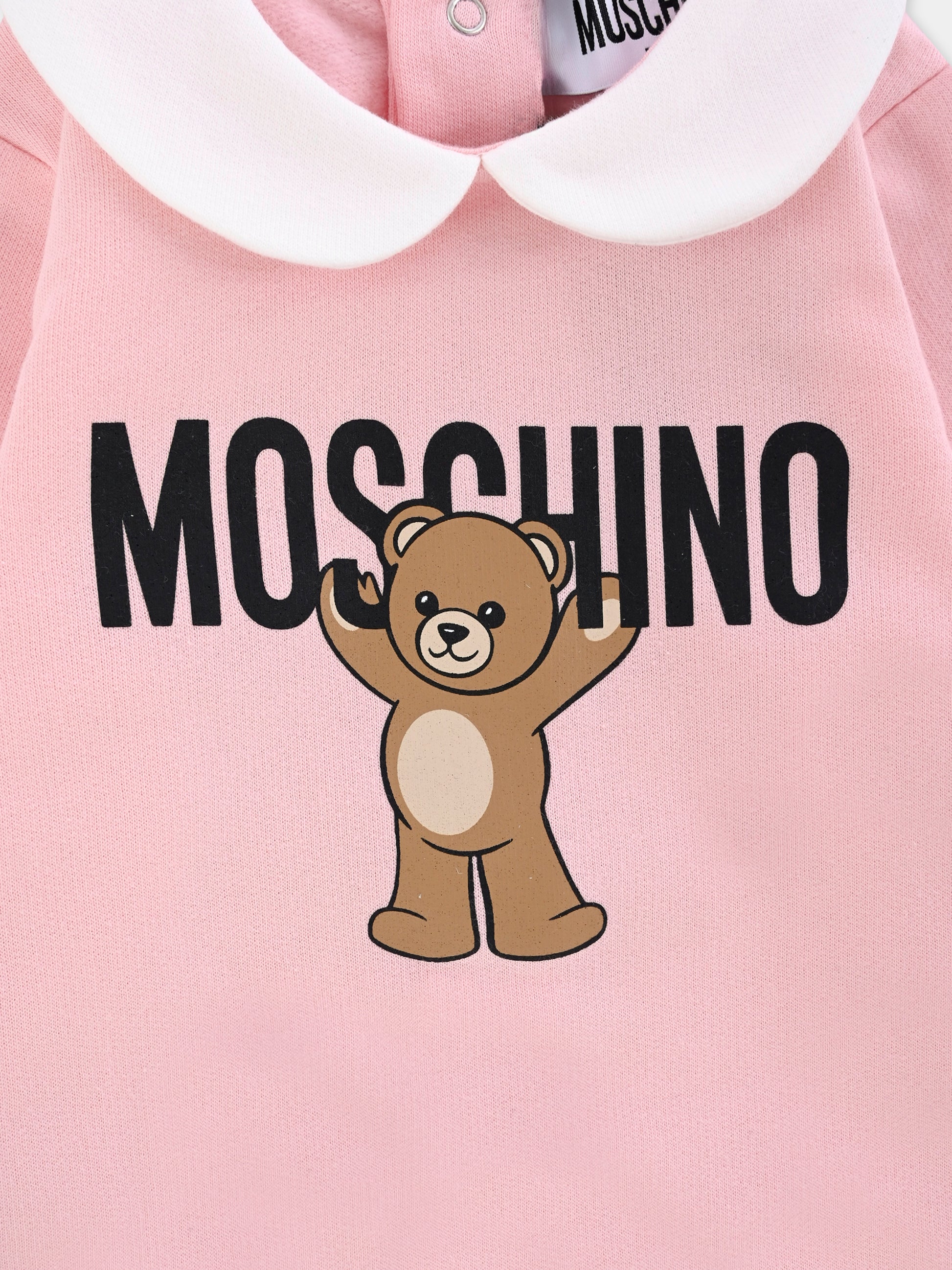 Tutina rosa per neonata con Teddy Bear,Moschino Kids,MXY037 LCA40 50209