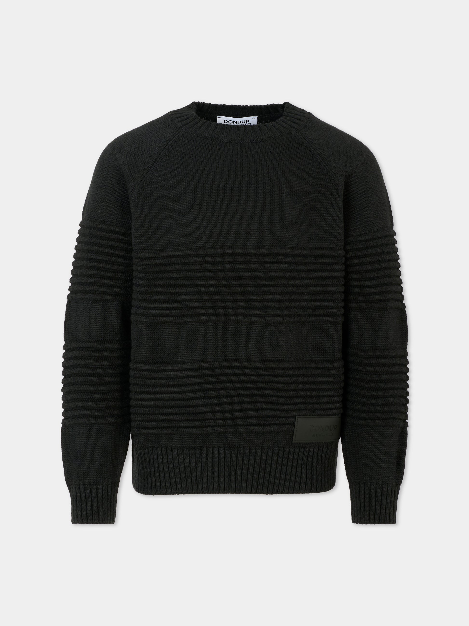 Maglione nero per bambino con logo,Dondup Kids,DMMA029 C FL011 N000