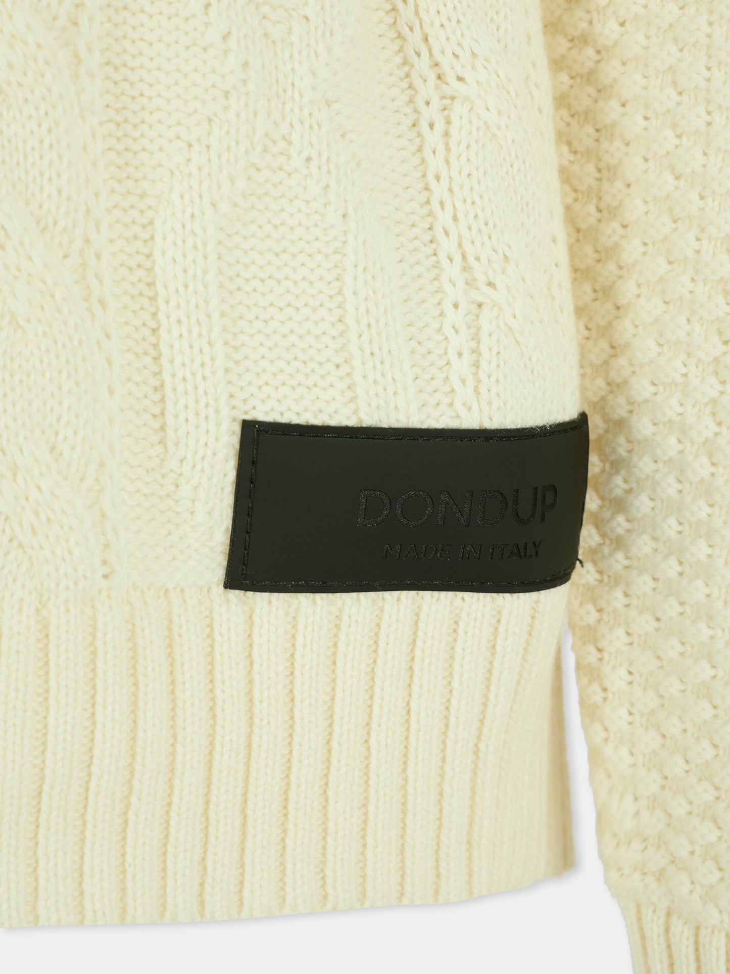 Ivory sweater for boy with patch