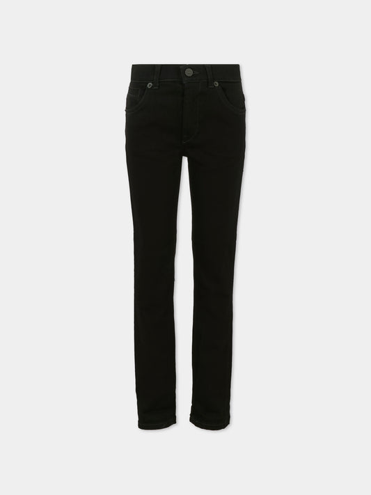 Pantaloni neri per bambino con logo,Dondup Kids,DMPA164 C DS039 N000