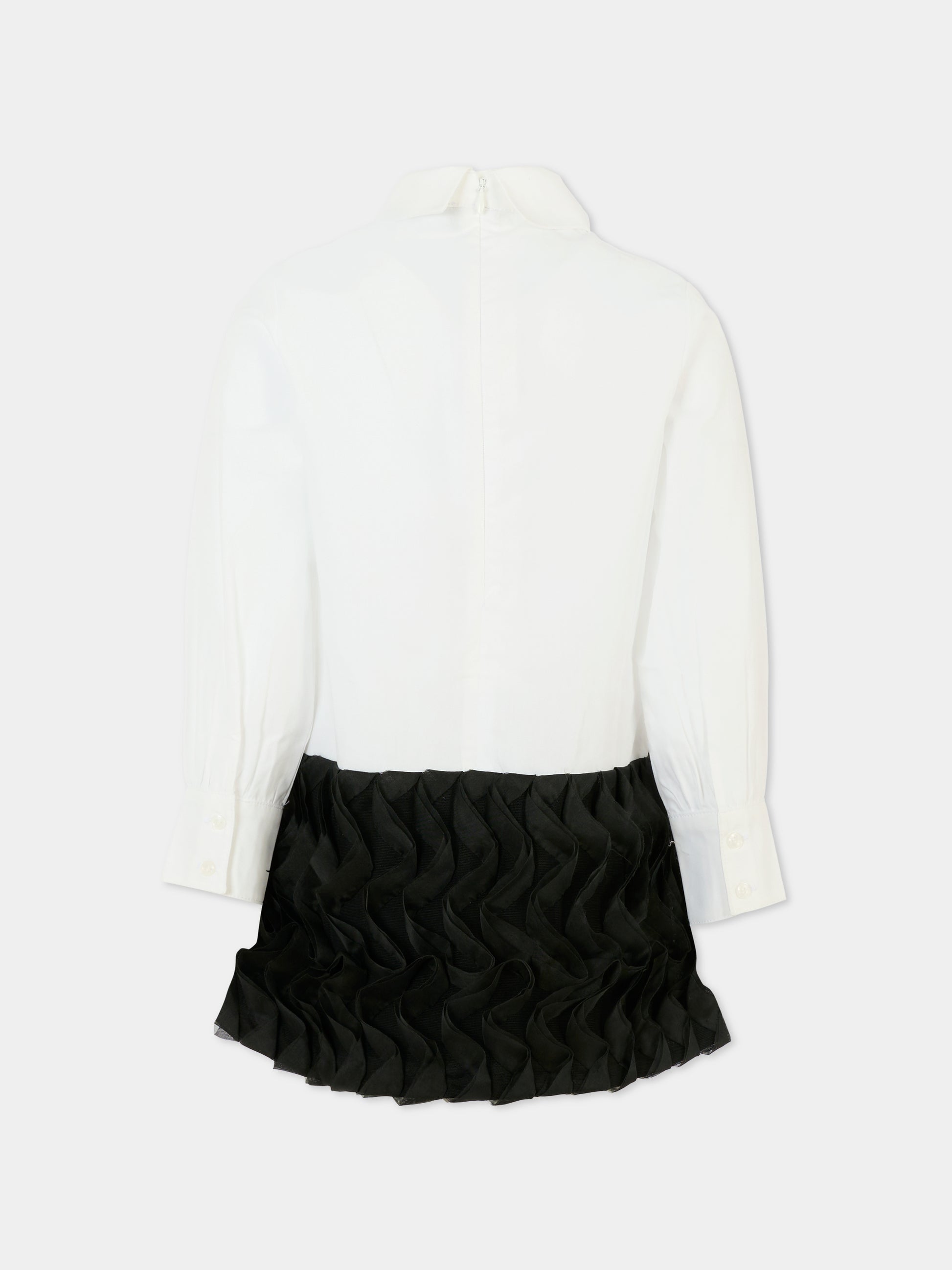 Vestito bianco per bambina con logo,Karl Lagerfeld Kids,Z30617 N50