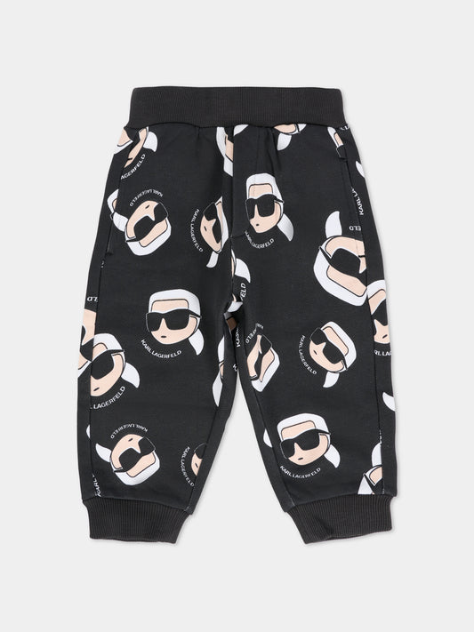 Pantaloni neri per neonati con Karl Lagerfeld,Karl Lagerfeld Kids,Z30662 09B