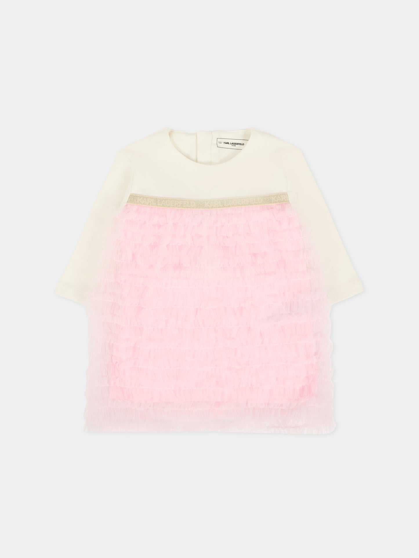 Vestito rosa per neonata con logo,Karl Lagerfeld Kids,Z30668 N74