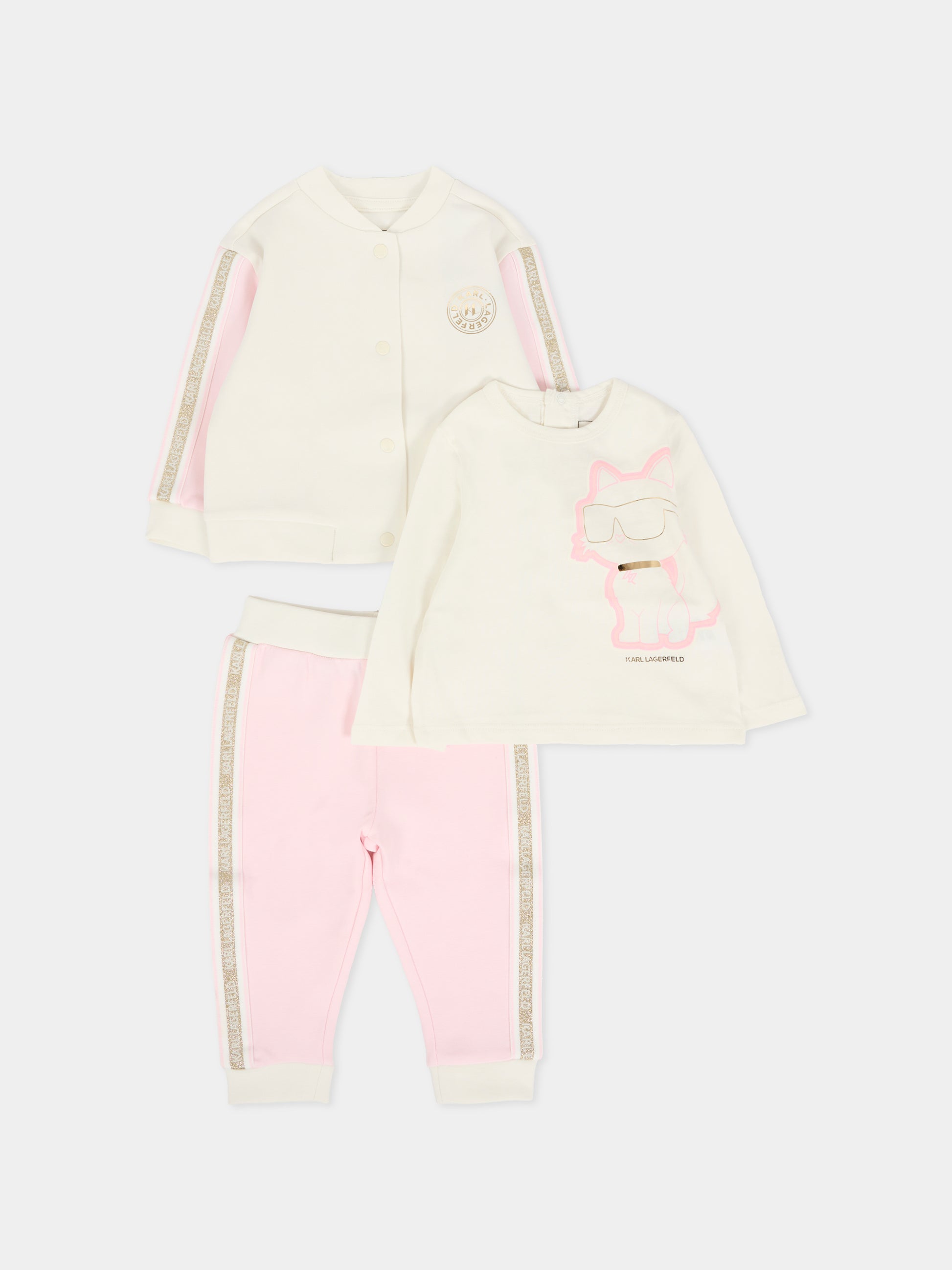Completo rosa per neonata con Choupette,Karl Lagerfeld Kids,Z30670 N74