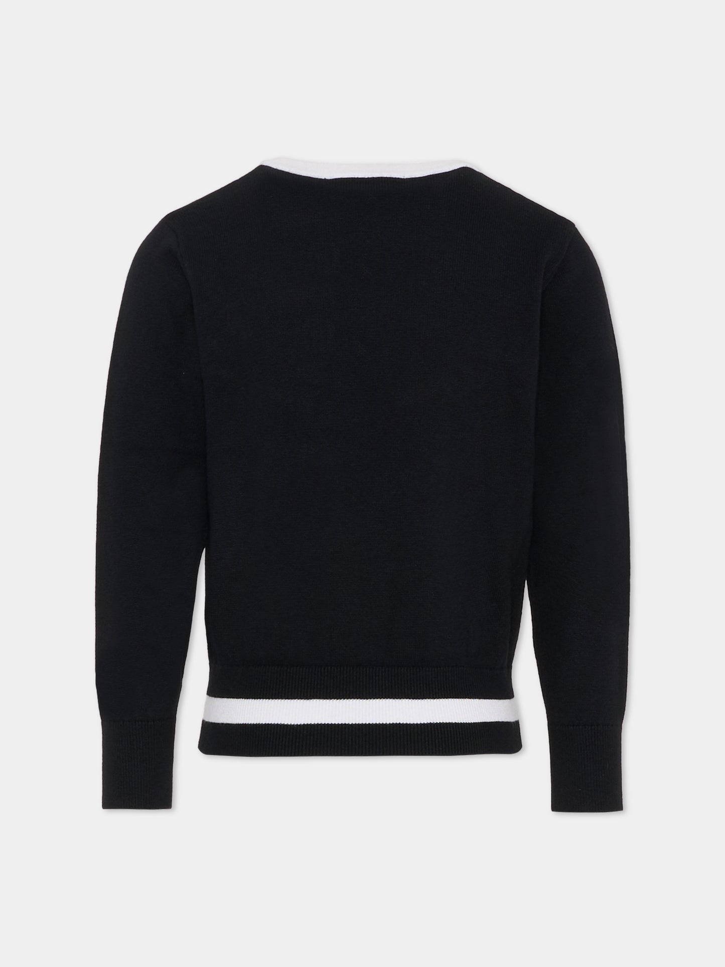 Maglione nero per bambina con logo,Karl Lagerfeld Kids,Z30936 M41