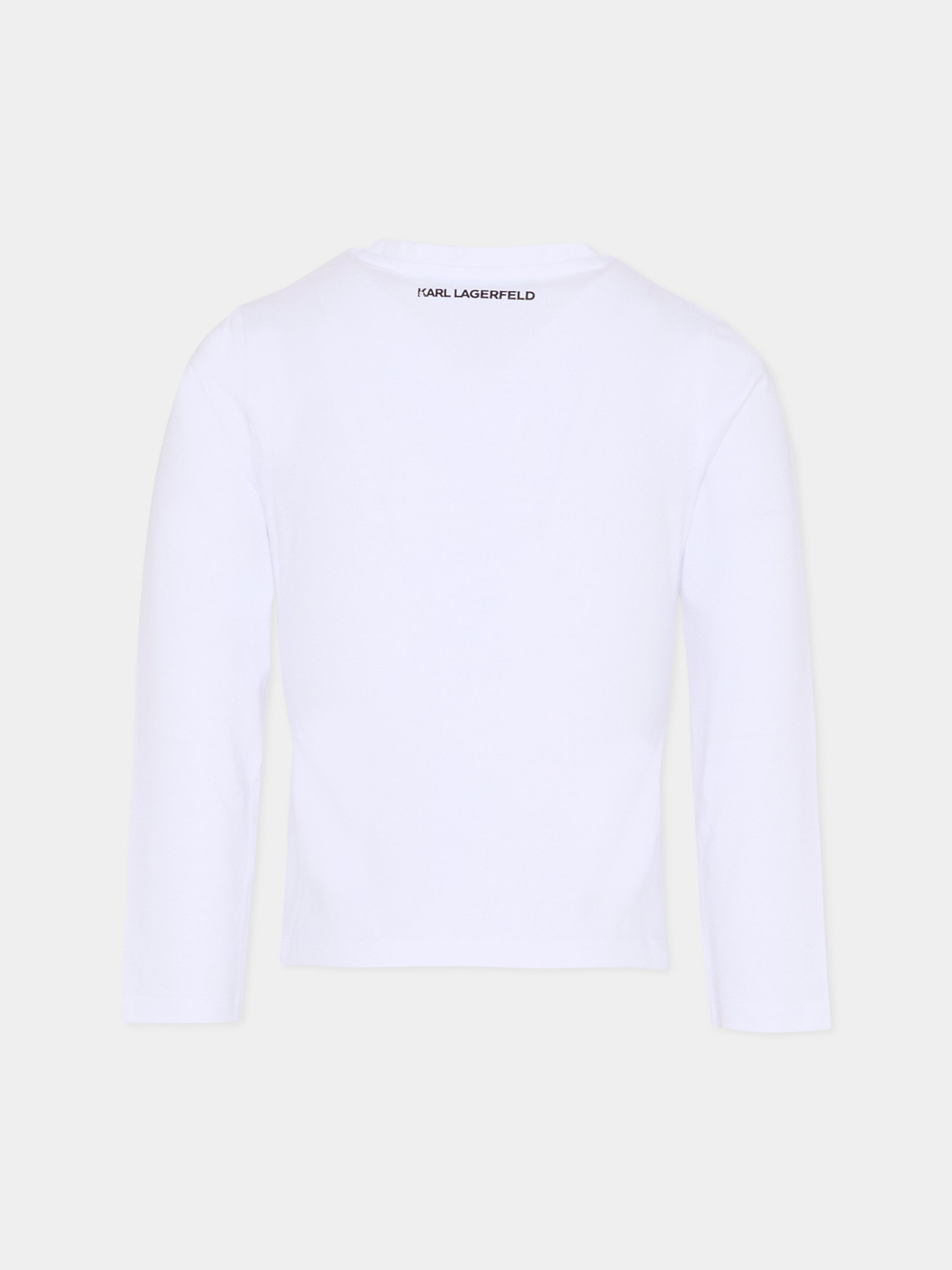 T-shirt bianca per bambina con Choupette,Karl Lagerfeld Kids,Z30938 10P