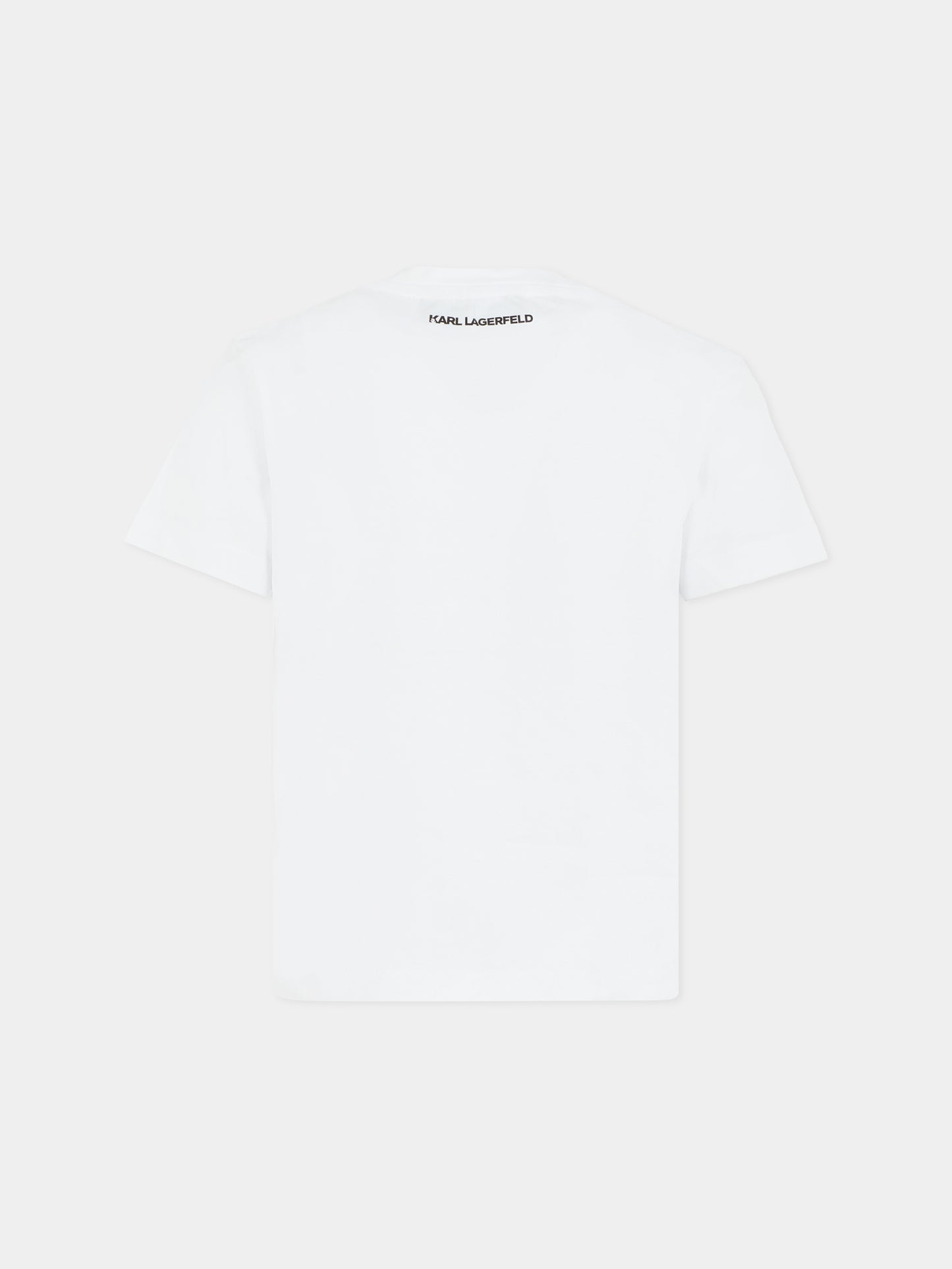 T-shirt bianca per bambina con Choupette e Karl Lagerfeld,Karl Lagerfeld Kids,Z30943 N54