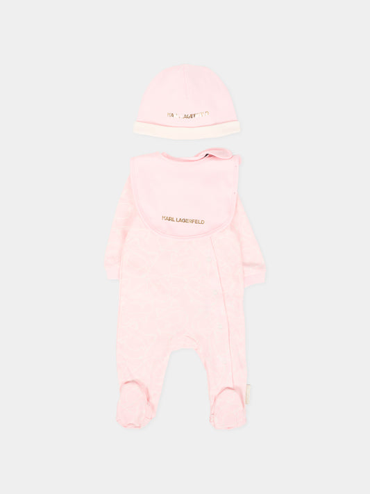 Set tutina rosa per neonata con Choupette,Karl Lagerfeld Kids,Z30968 N74