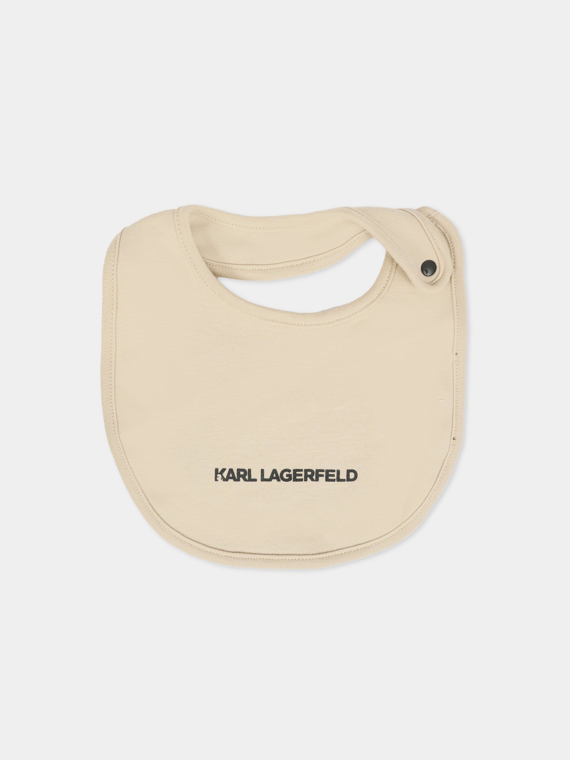 Set tutina beige per neonato con Karl Lagerfeld e logo,Karl Lagerfeld Kids,Z30974 211