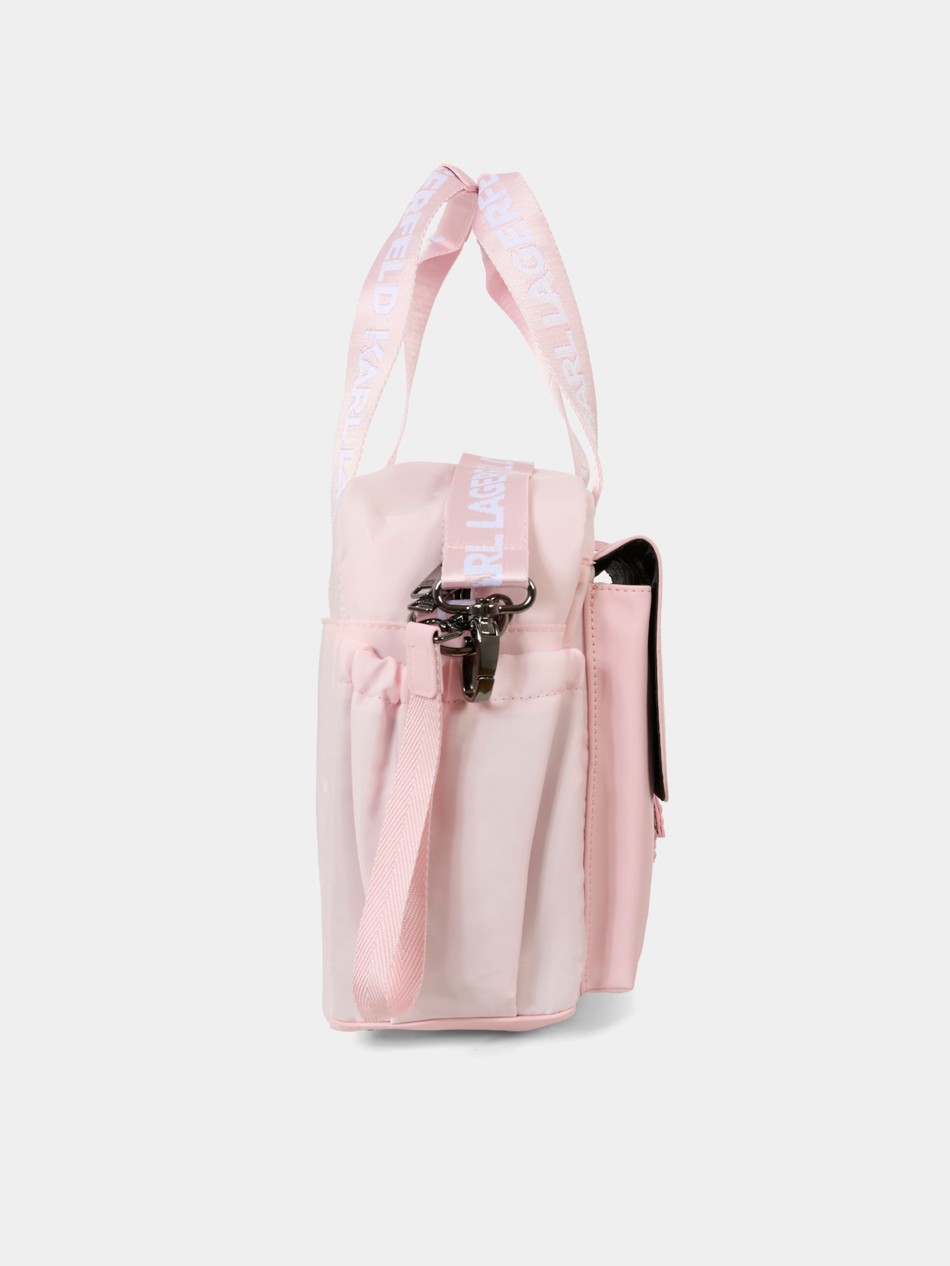 Borsa mamma rosa per neonata con Choupette e logo,Karl Lagerfeld Kids,Z30999 45S