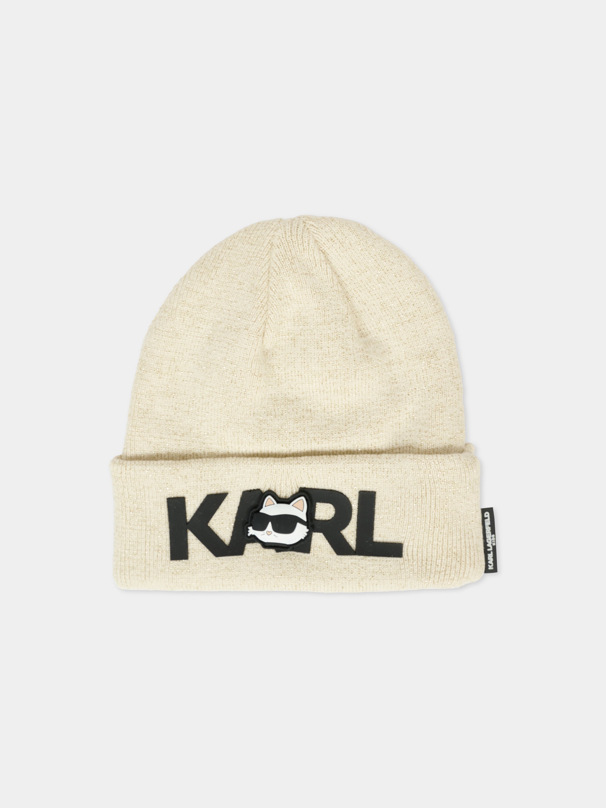 Set beige per bambina con Choupette e logo,Karl Lagerfeld Kids,Z31013 576