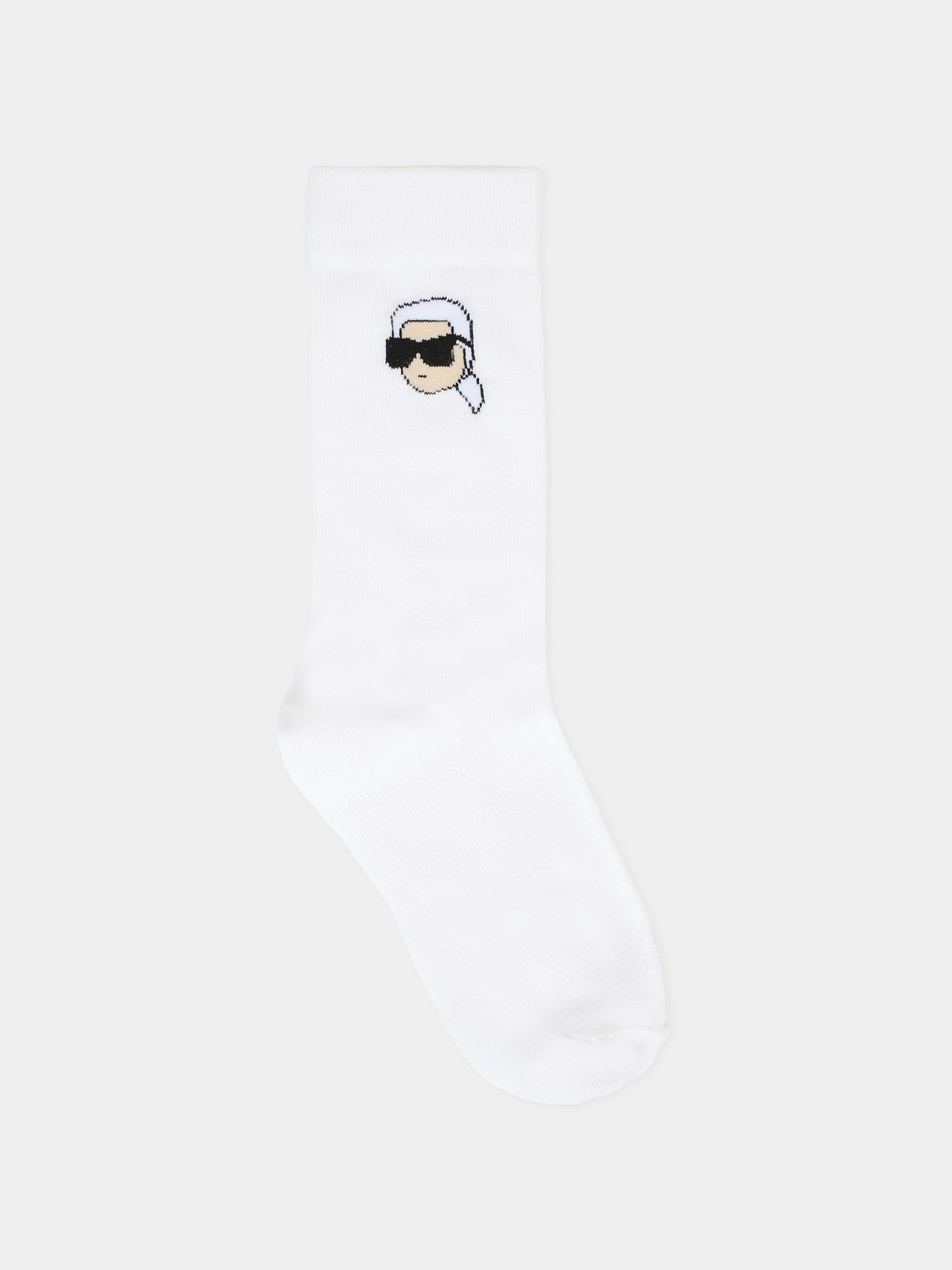 Set calze bianche per bambini con Karl Lagerfeld e logo nero,Karl Lagerfeld Kids,Z31016 10P
