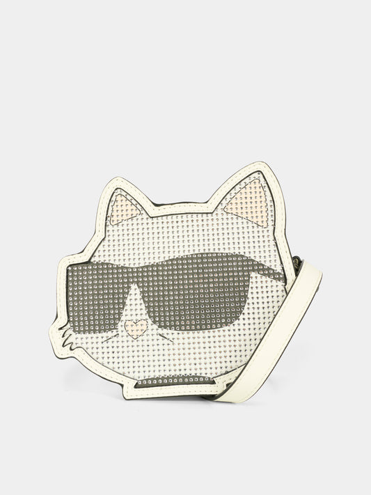 Borsa bianca per bambina con Choupette,Karl Lagerfeld Kids,Z31021 10P