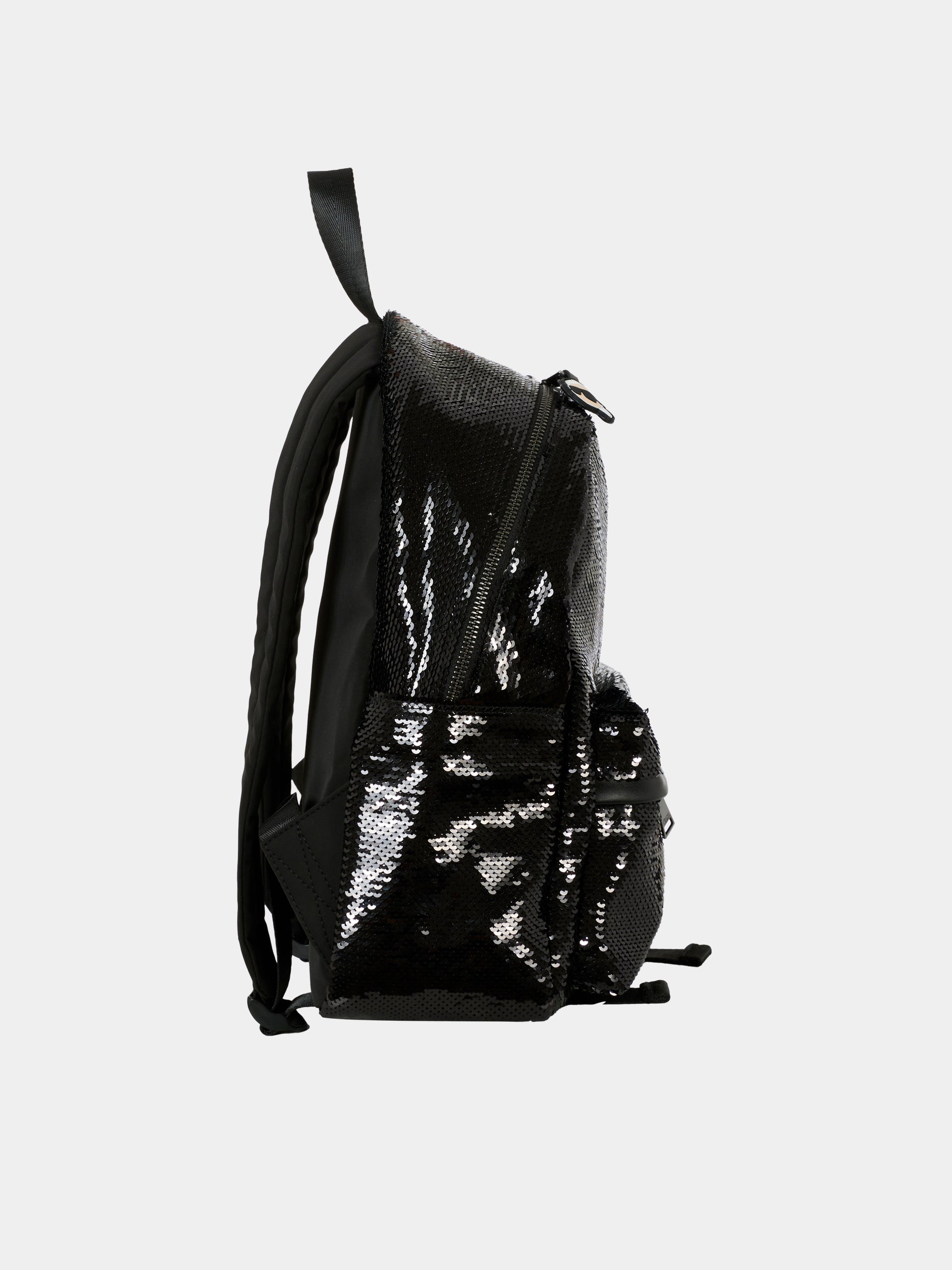Zaino nero per bambina con paillettes,Karl Lagerfeld Kids,Z31026 09B
