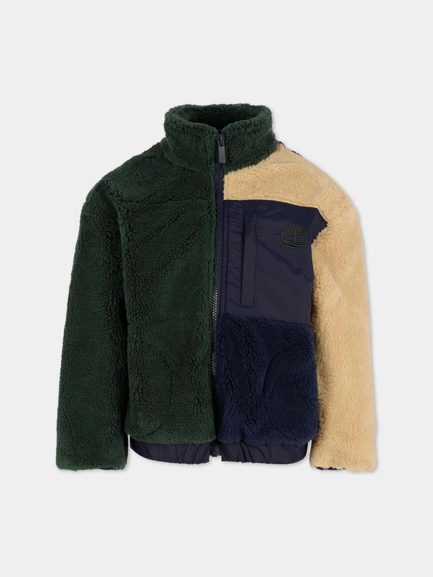 Ecopelliccia verde per bambino con logo,Timberland,T60557 672