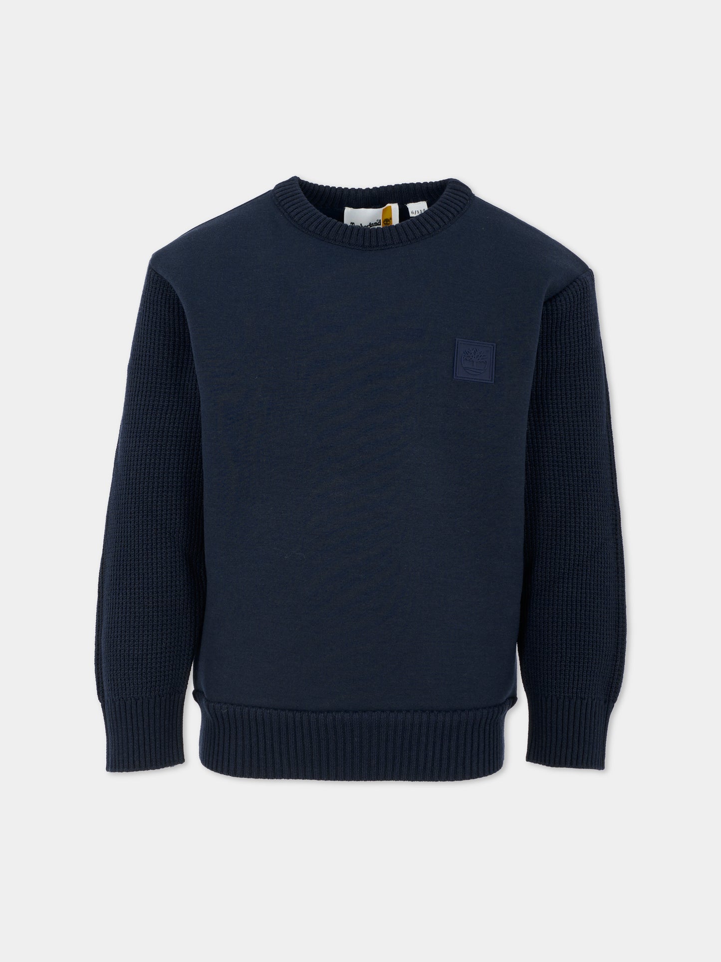 Maglione blu per bambino con logo,Timberland,T60574 85T