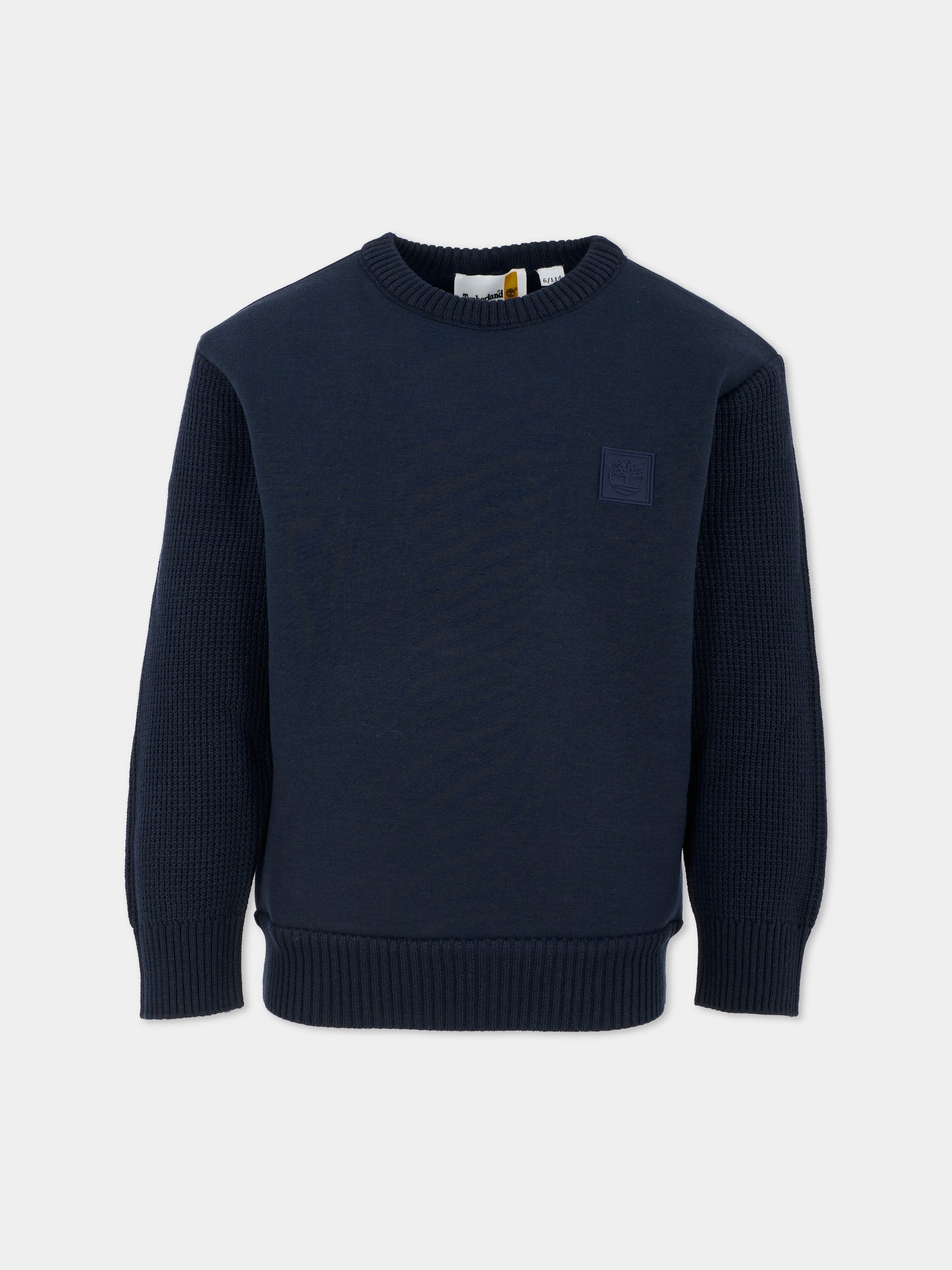 Maglione blu per bambino con logo,Timberland,T60574 85T