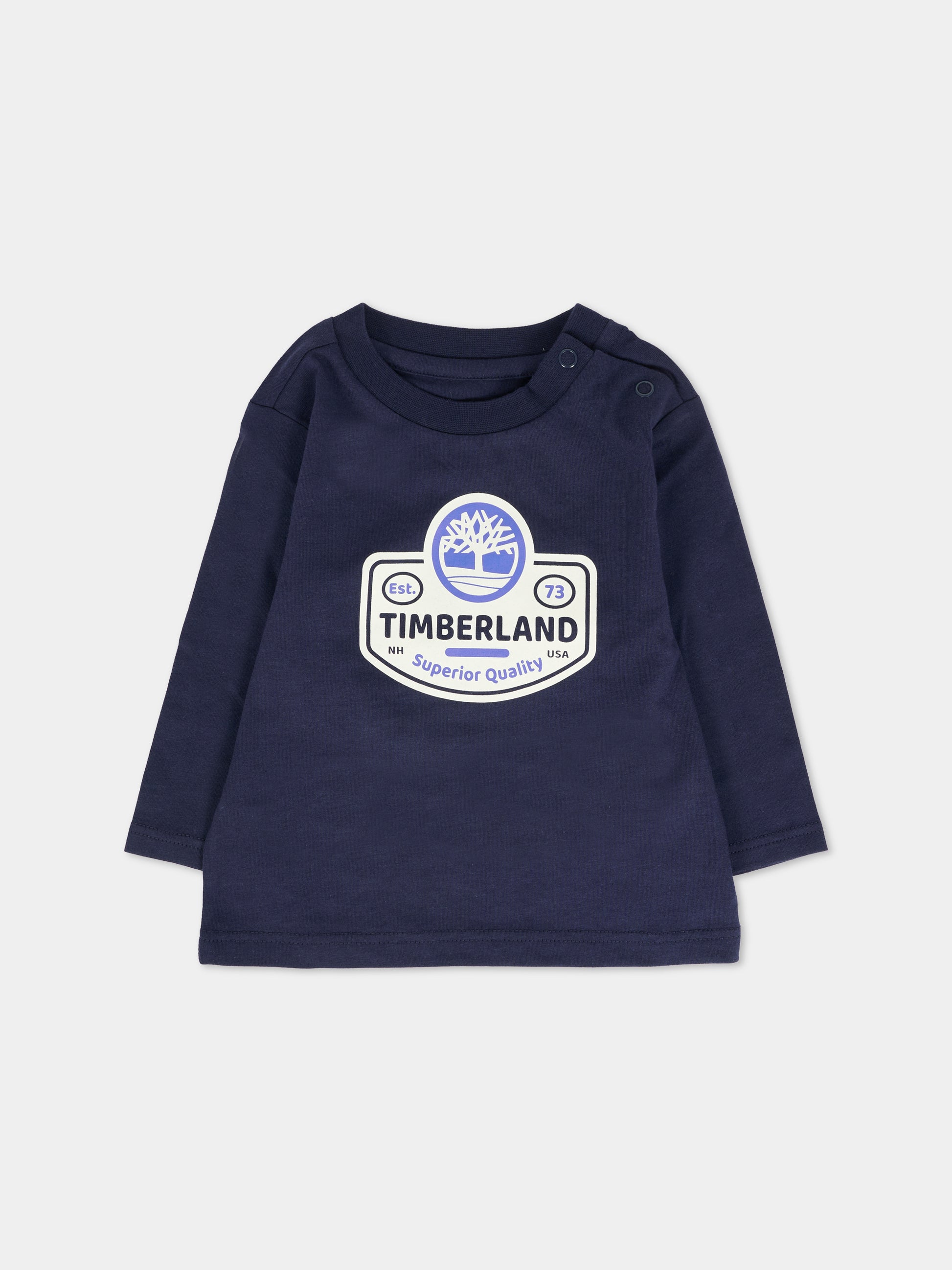T-shirt blu per neonato con logo,Timberland,T60588 85T