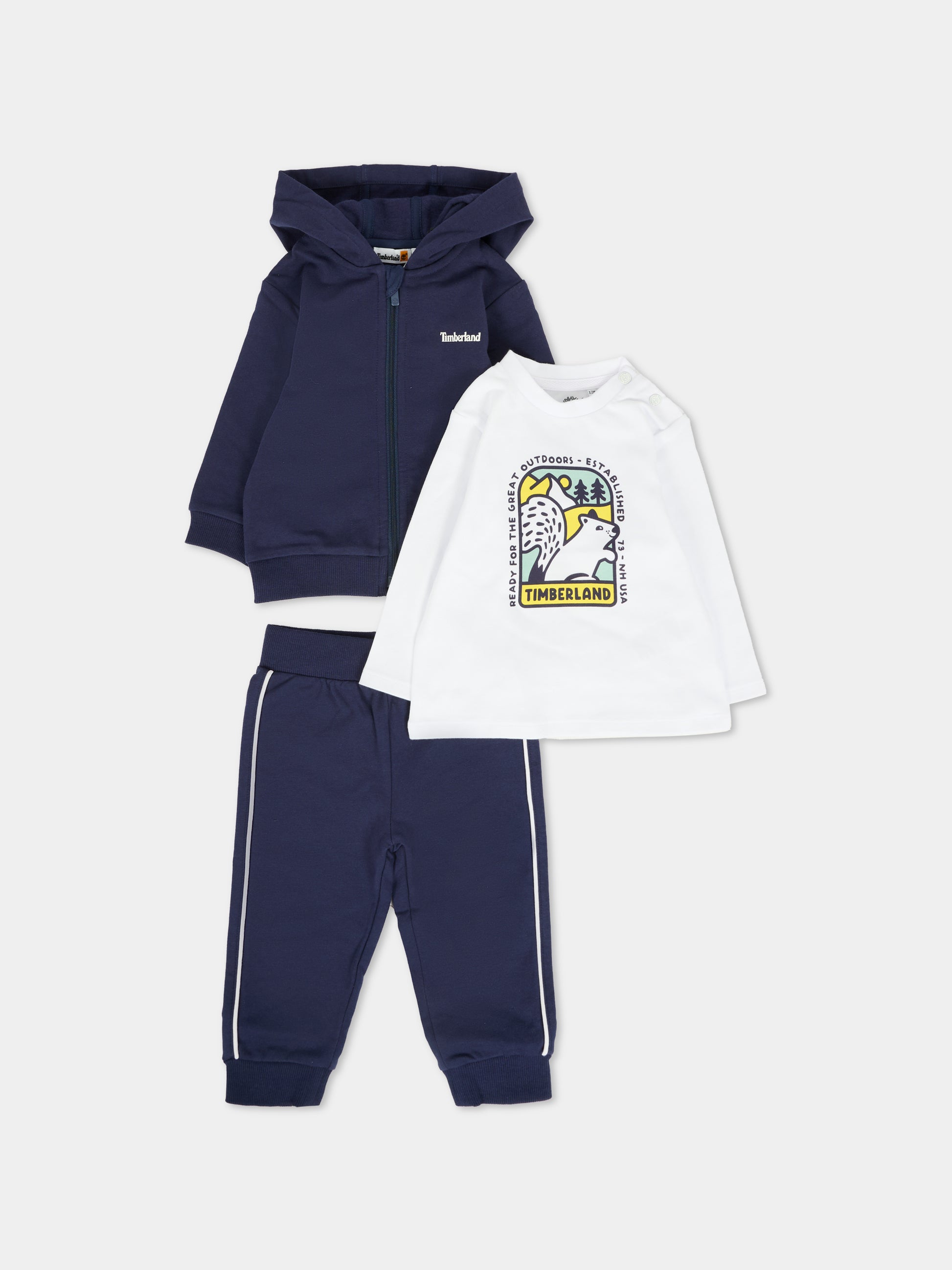 Completo blu per neoanto con scoiattolo e logo,Timberland,T60618 85T