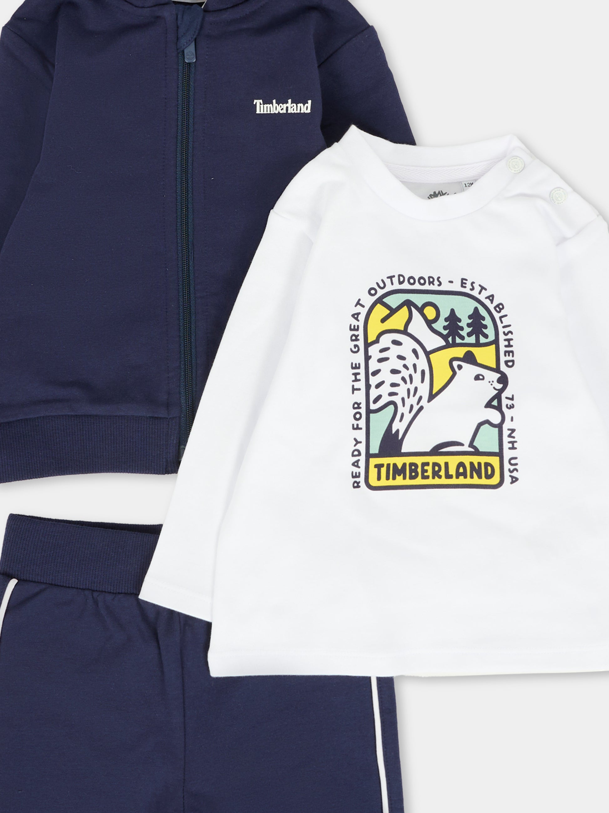 Completo blu per neoanto con scoiattolo e logo,Timberland,T60618 85T