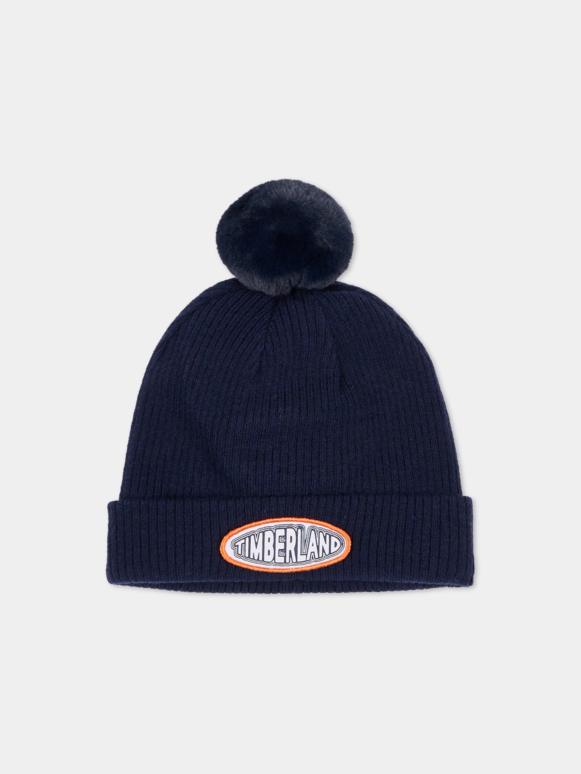 Berretto blu per neonato con logo,Timberland,T60739 85T