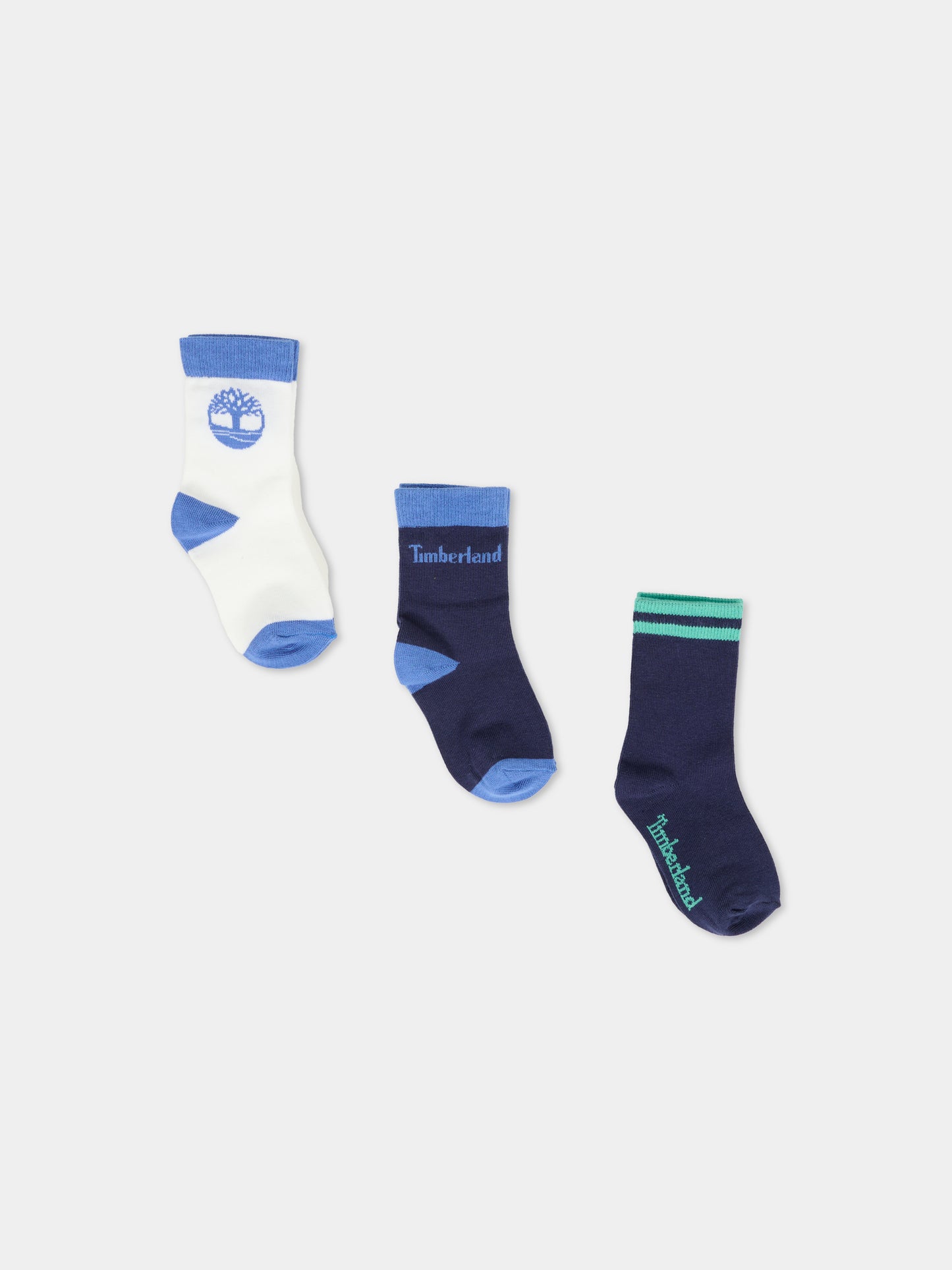 Set calze blu per bambino con logo,Timberland,T60740 85T