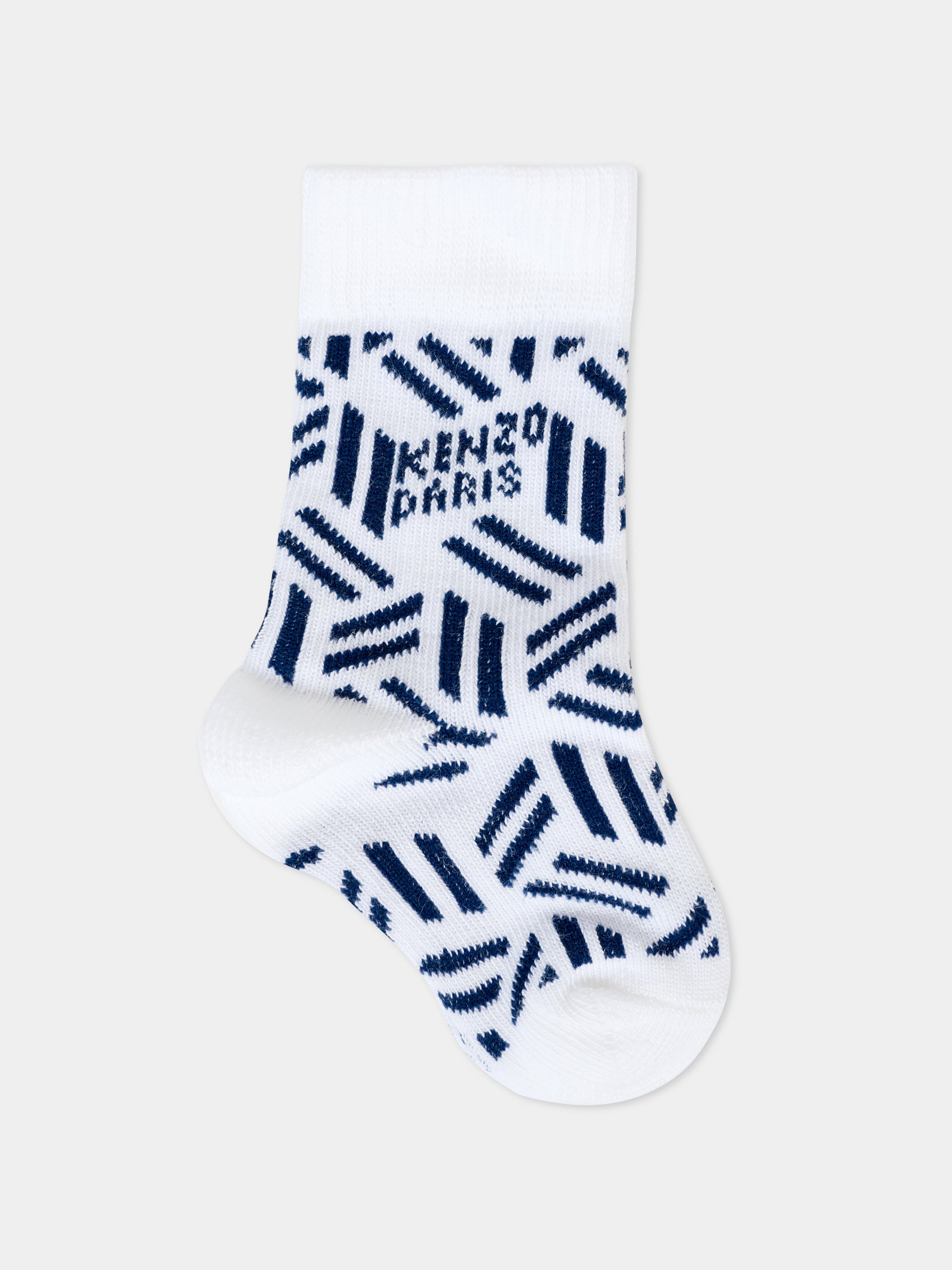Set calzini bianco per neonato con logo,Kenzo Kids,K61209 117