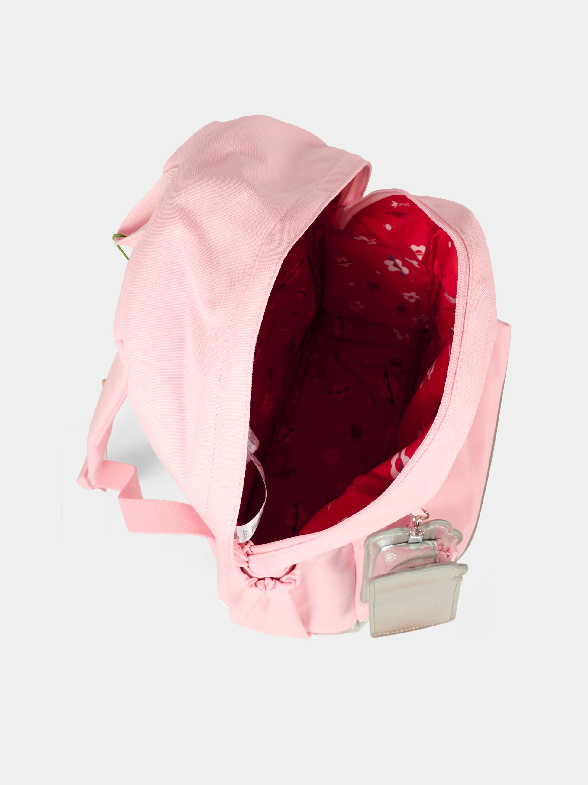 Zaino rosa per bambina con papavero,Kenzo Kids,K61223 47H