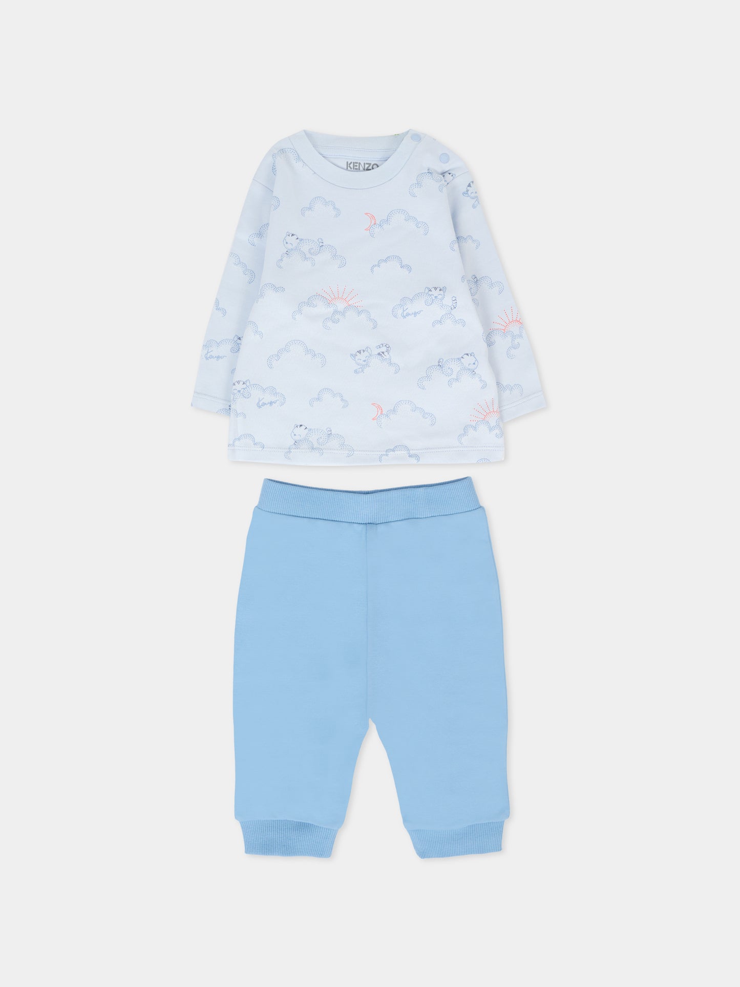Completo azzurro per neonato con tigre all over,Kenzo Kids,K61244 771