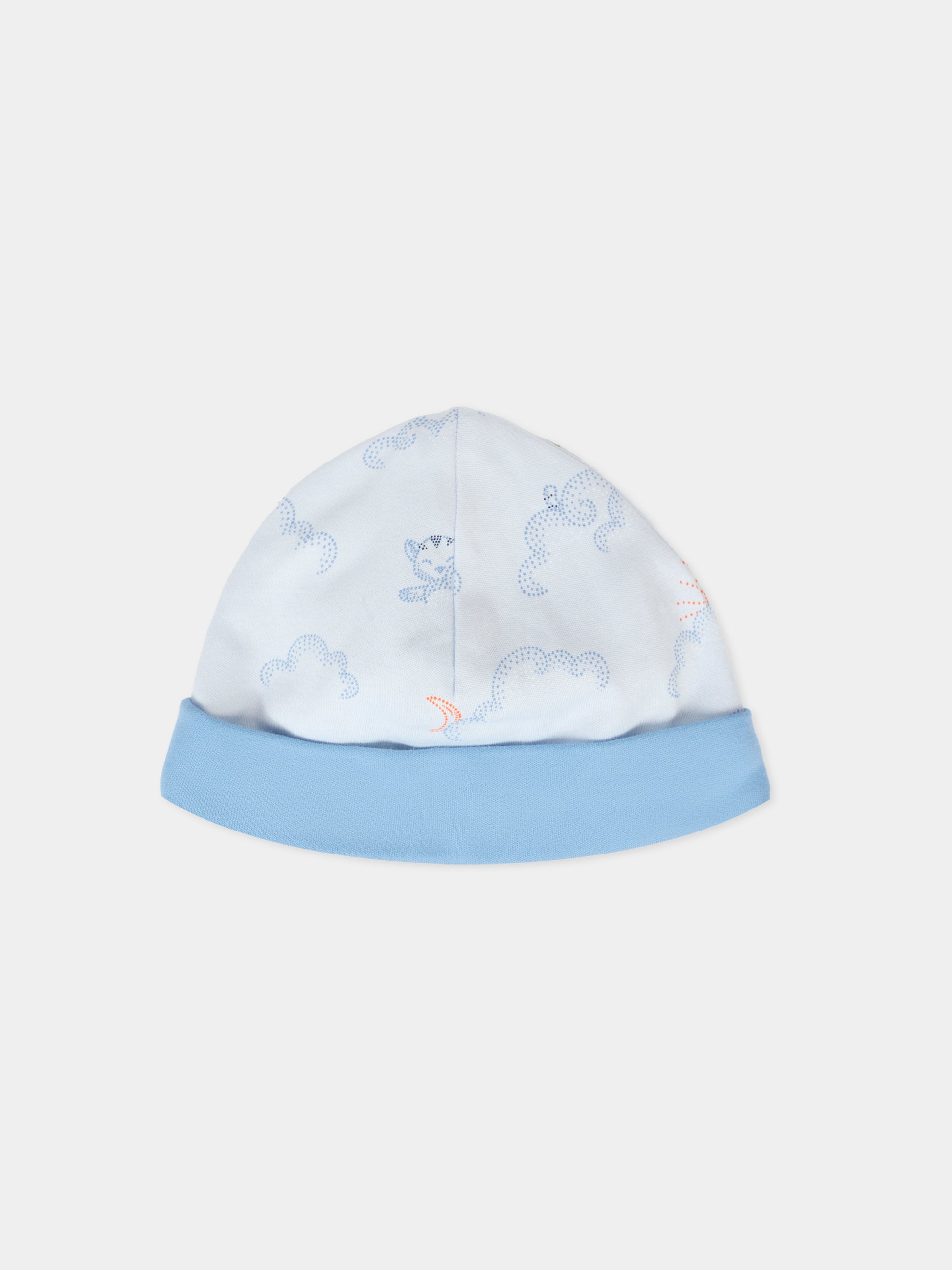 Set tutina azzurra per neonato con tigre all over,Kenzo Kids,K61247 771