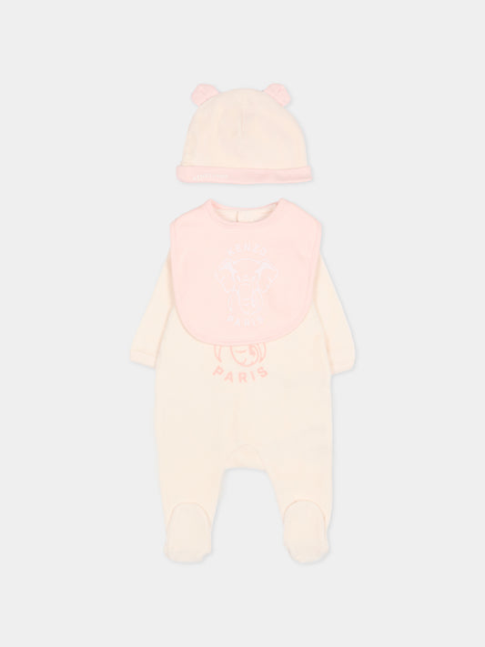 Set tutina rosa per neonata con elefante,Kenzo Kids,K61248 47R