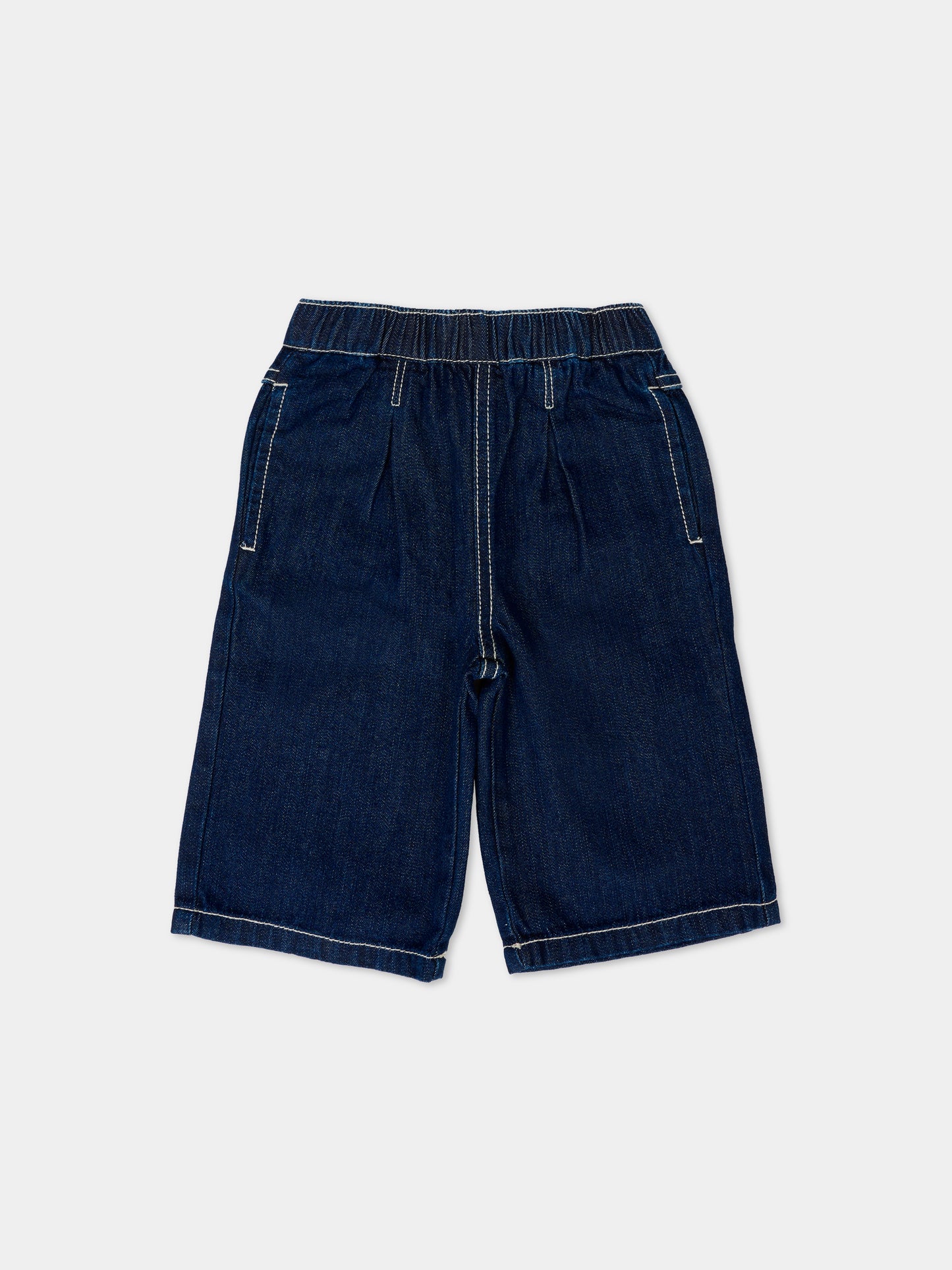 Jeans denim per neonata con papevero,Kenzo Kids,K61262 Z35