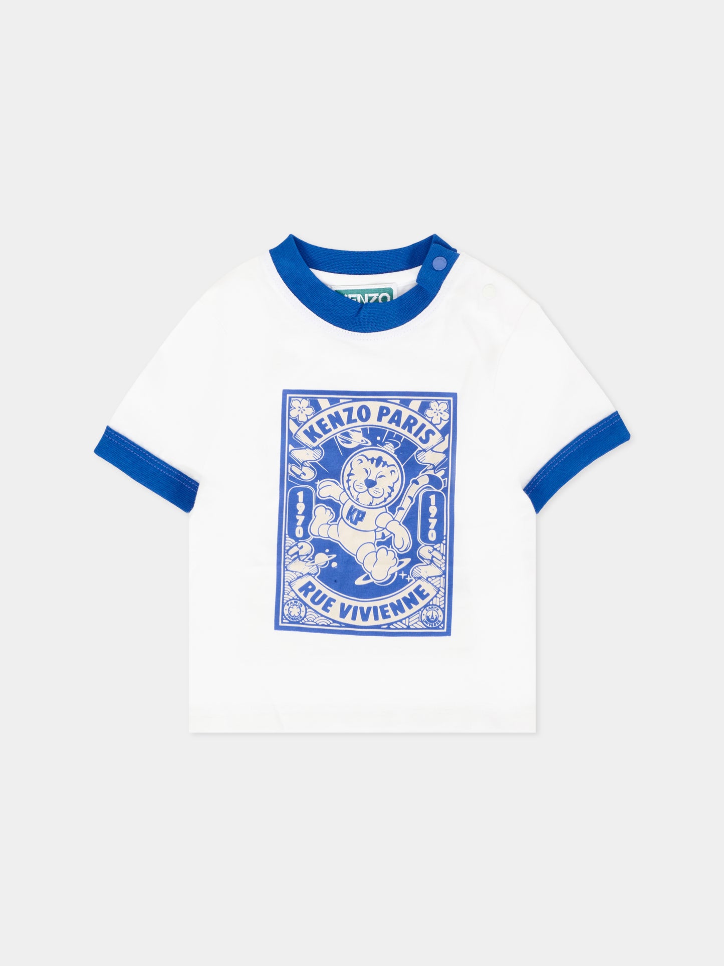 Set t-shirt bianco per neonato con tigre,Kenzo Kids,K61298 N50