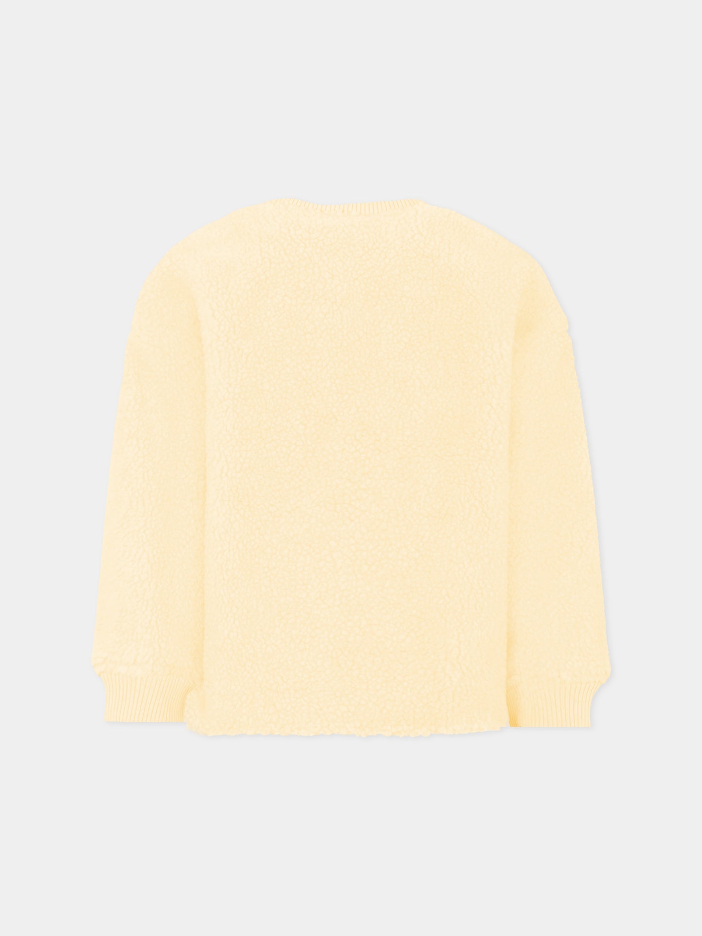 Felpa avorio per bambina con papavero,Kenzo Kids,K61376 21G