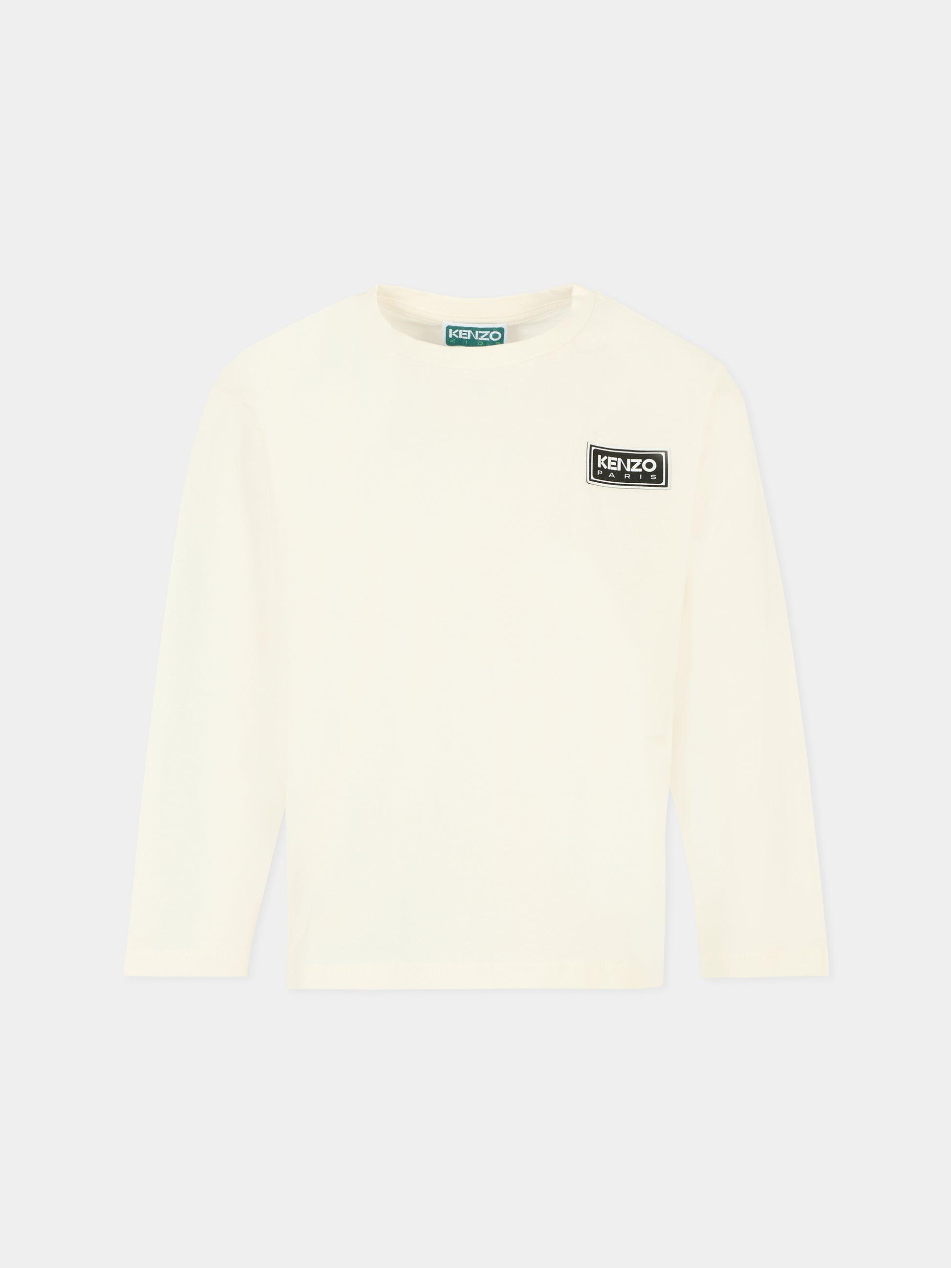 T-shirt avorio per bambini con logo,Kenzo Kids,K61496 117