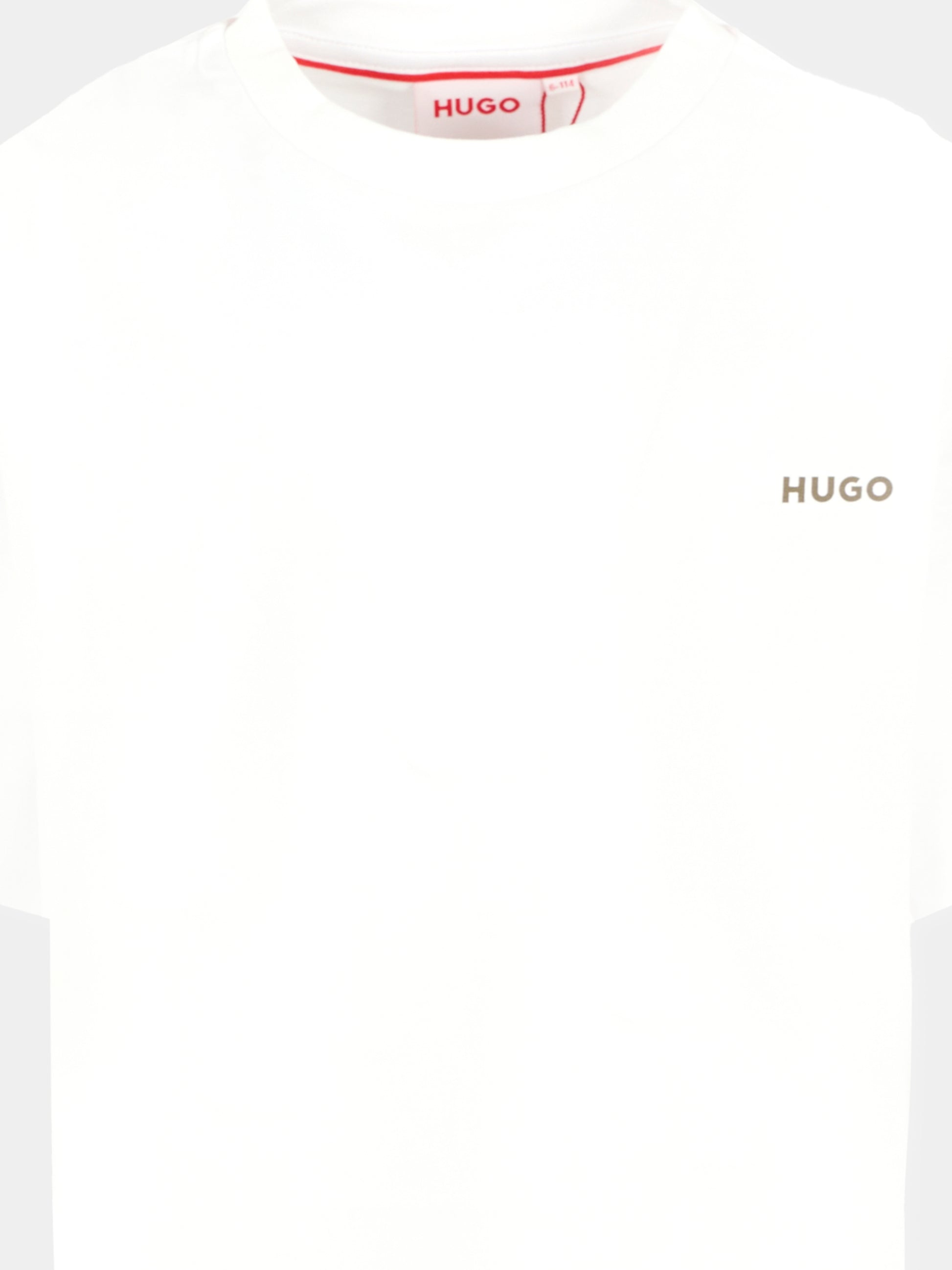 T-shirt bianca per bambino con logo,Hugo,G00444 10P