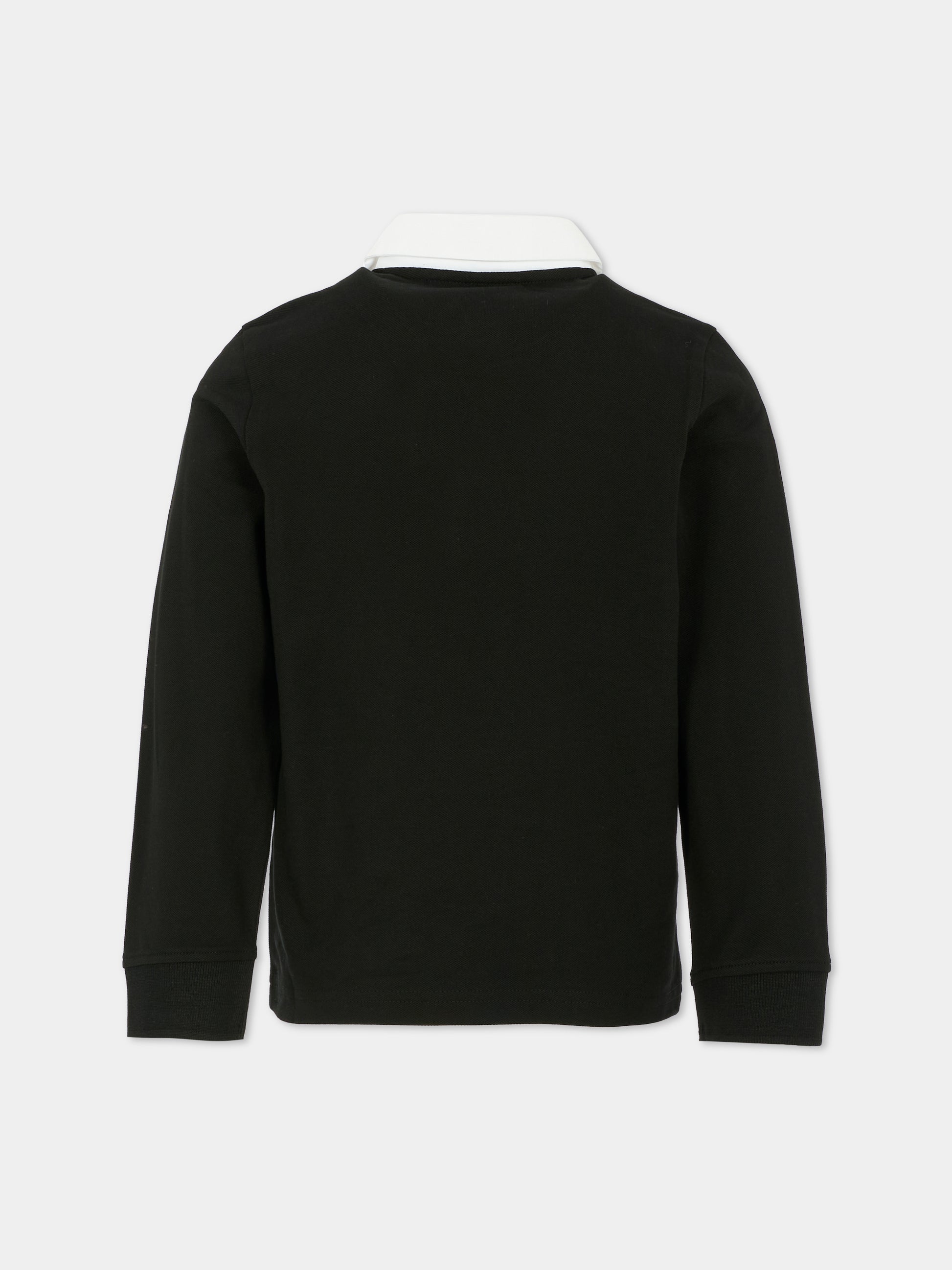 Polo nera per bambino con logo,Hugo,G00445 09B