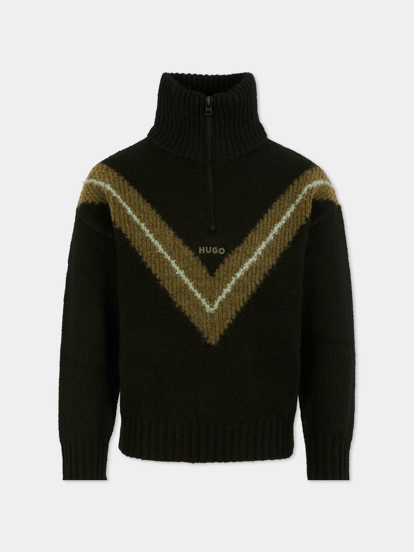 Dolcevita nero per bambino con logo,Hugo,G00455 09B