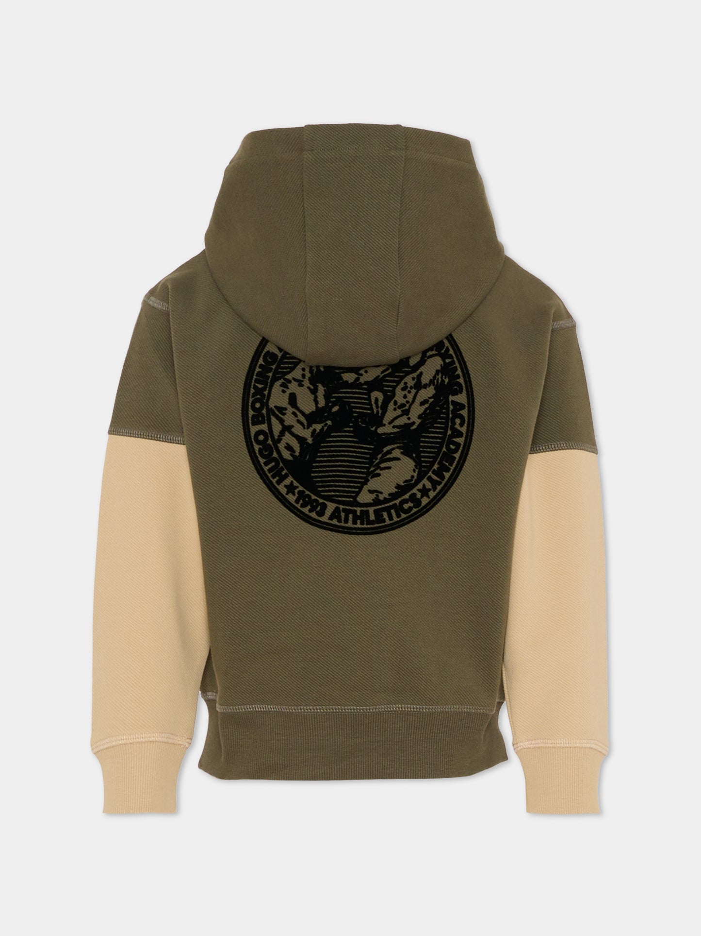 Felpa verde per bambino con logo,Hugo,G00459 P26