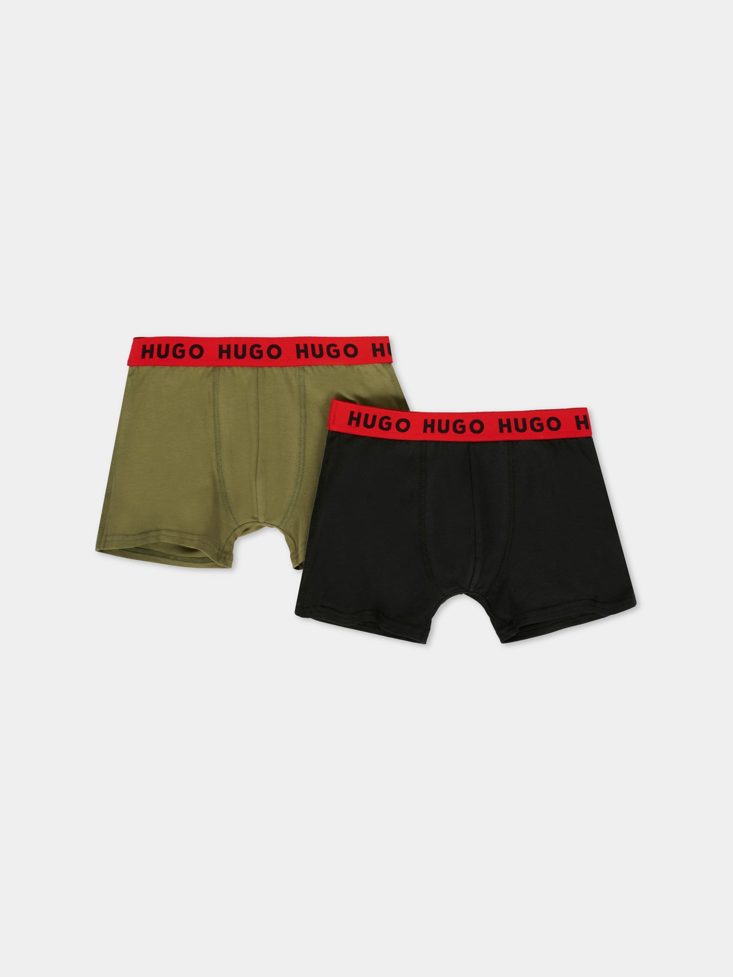 Set boxer nero per bambino con logo,Hugo,G00558 09B
